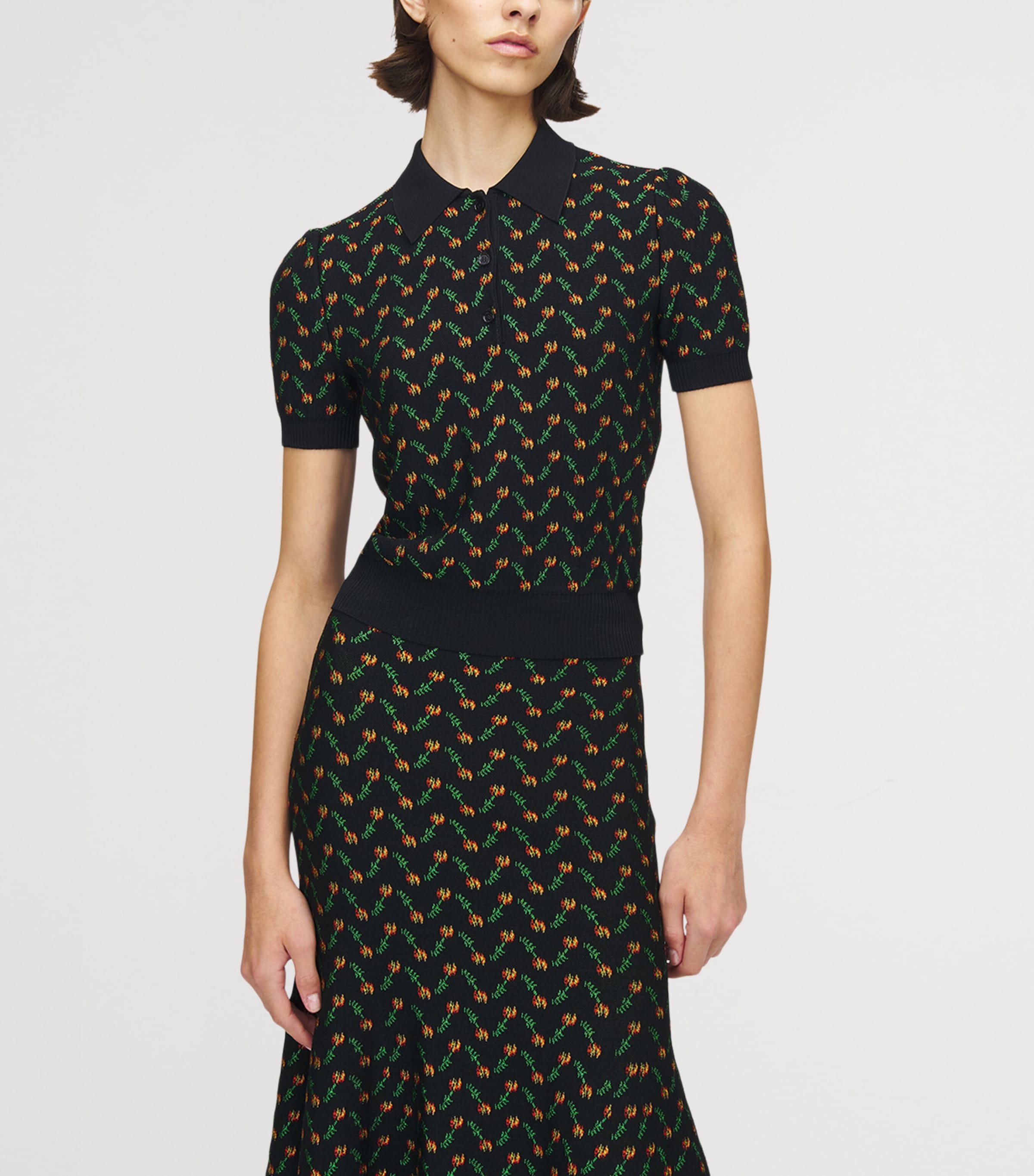 Floral Jacquard Polo Shirt 1417 Image 5