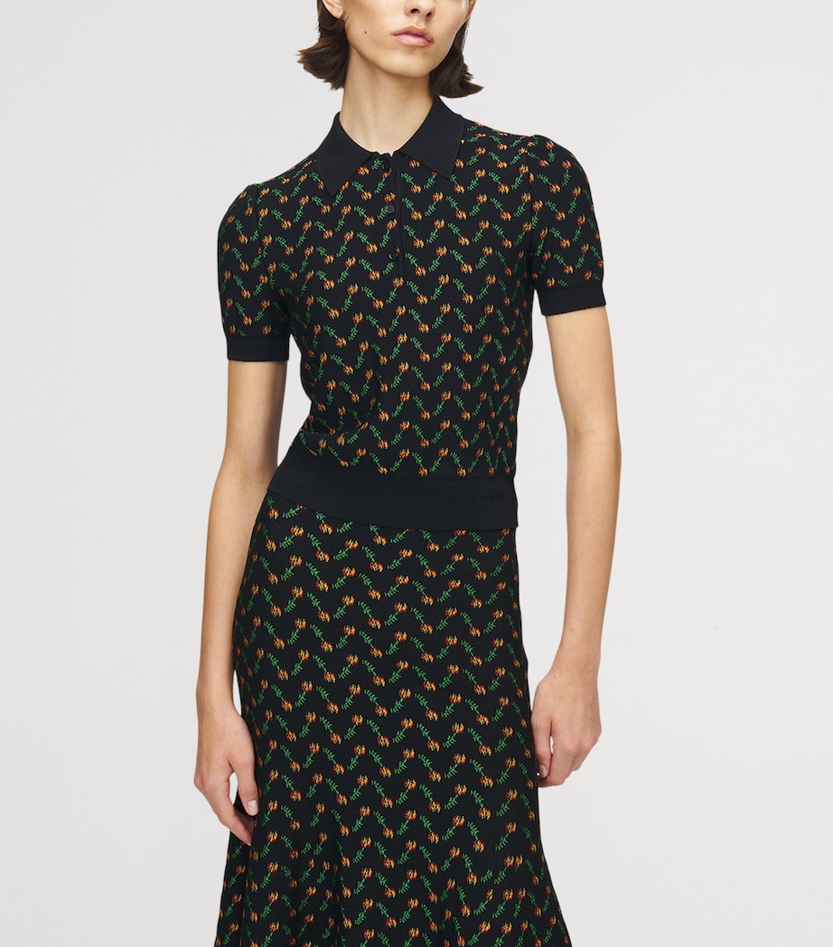 Floral Jacquard Polo Shirt 1417 Image 5