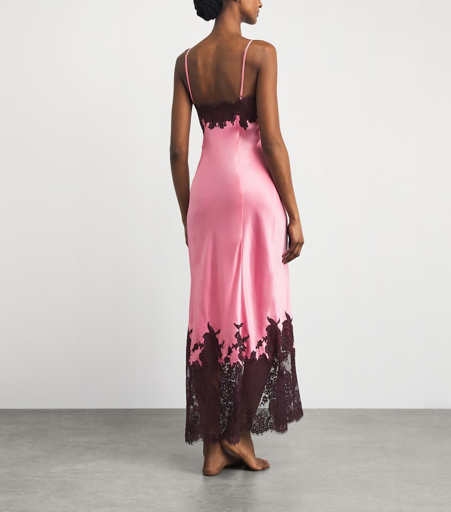 Marjolaine Womens Silk-Lace Maxi Slip Dress Blush/brun Image 6