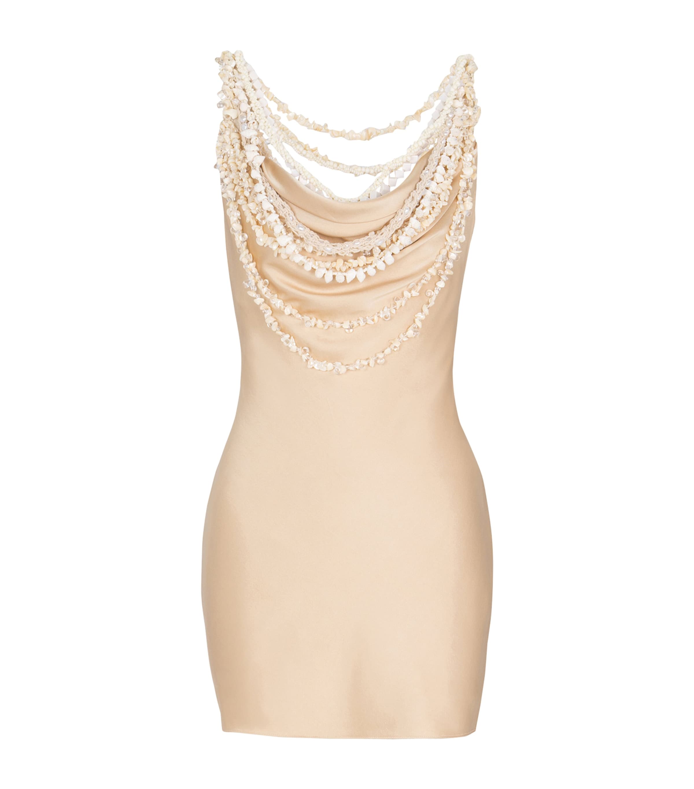 Silk Shell Mini Dress GYH BEIGE/COQUILLAGE Image 1