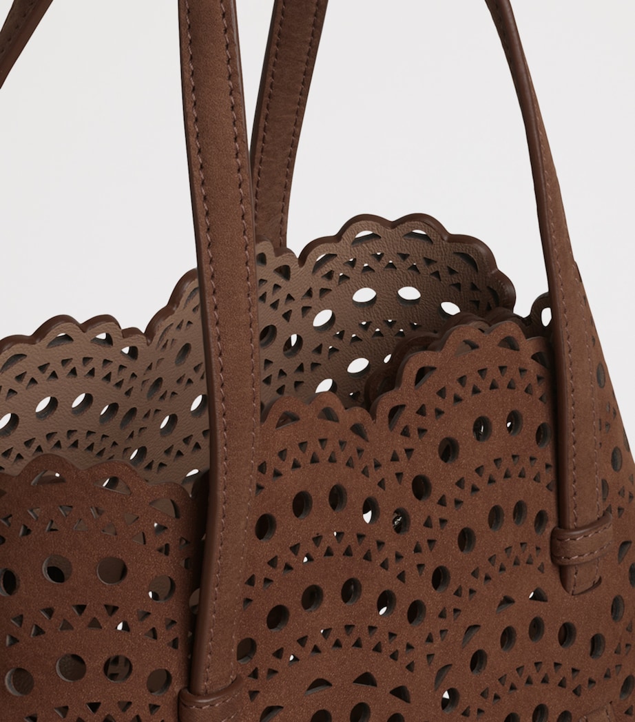 Alaïa Suede Le Mina Tote Bag Blanc Casse Image 3