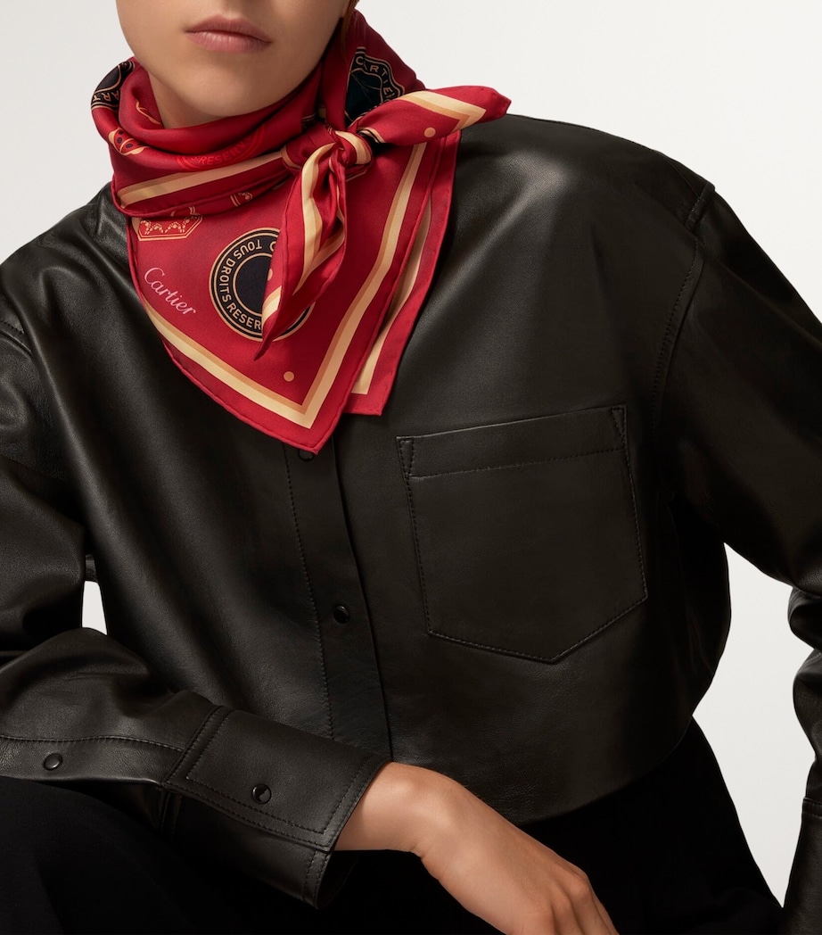 Silk Diabolo de Cartier Scarf BURGUNDY Image 5