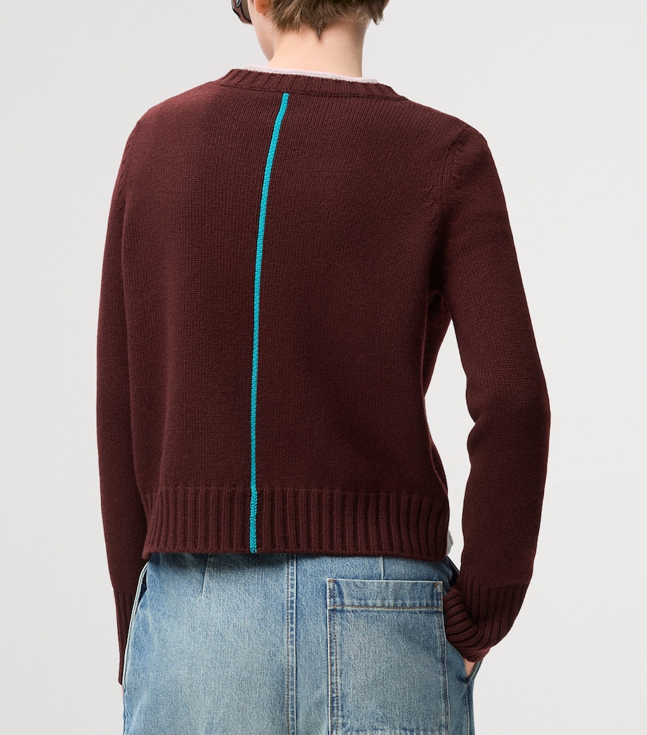 Cashmere Anagram Sweater BURGUNDY/MULTICOLOR Image 4