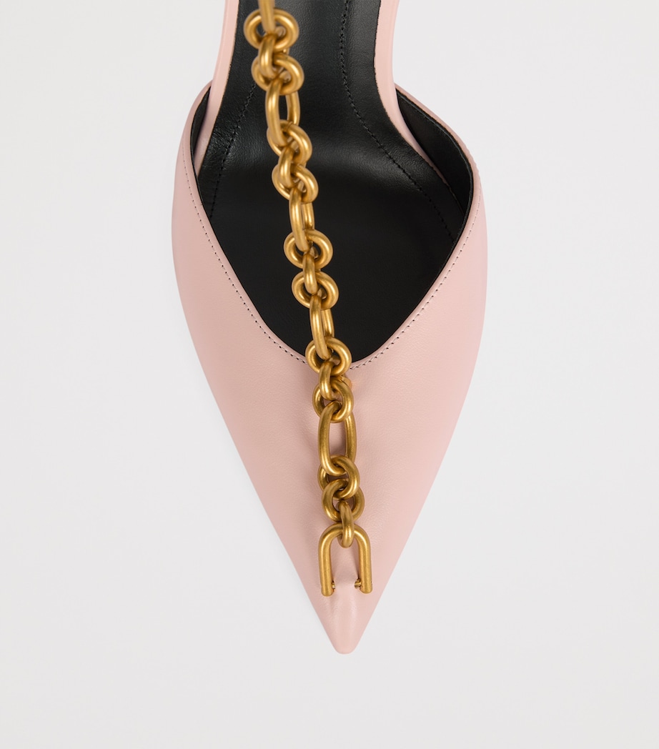 Balmain Calfskin Sync Heeled Sandals 95 Rose Pale Image 8