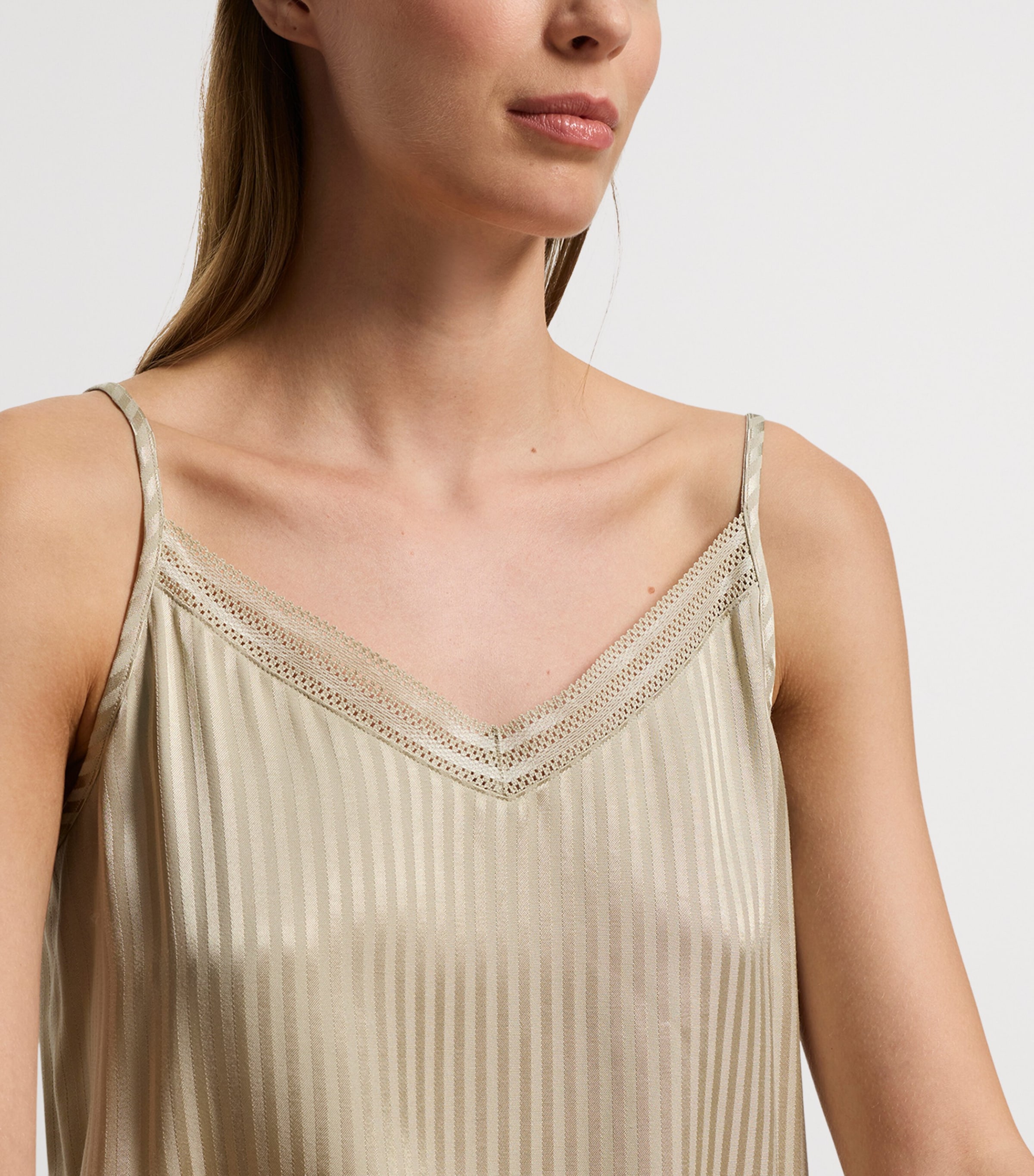 Stripe Cami Pyjama Top OLIVE STEM Image 6