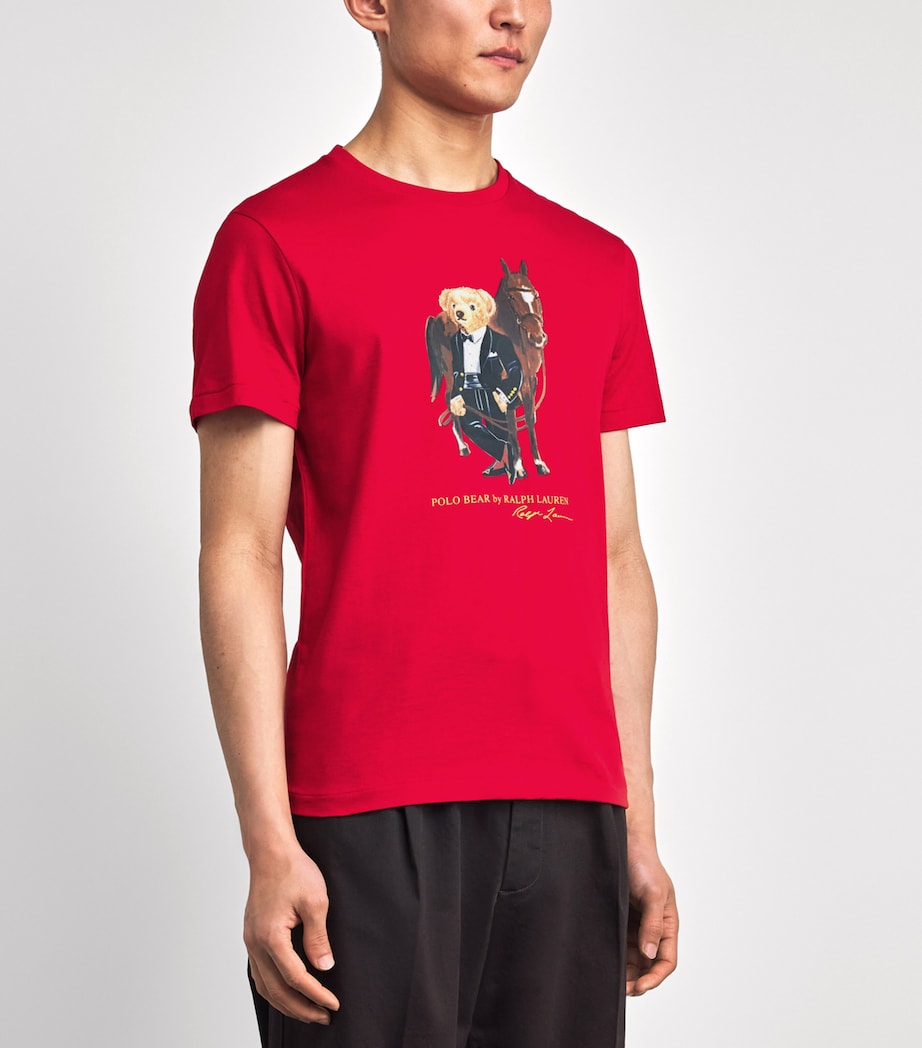 Polo Ralph Lauren Mens Cotton Polo Bear T-Shirt Red Image 3