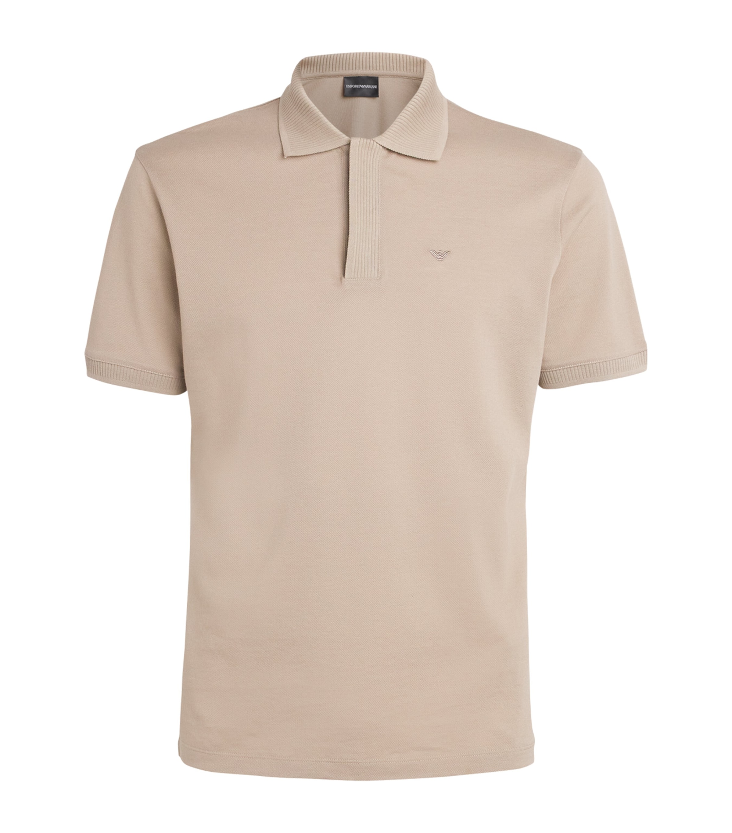 Emporio Armani Polo Manches Courtes En Coton In Brown