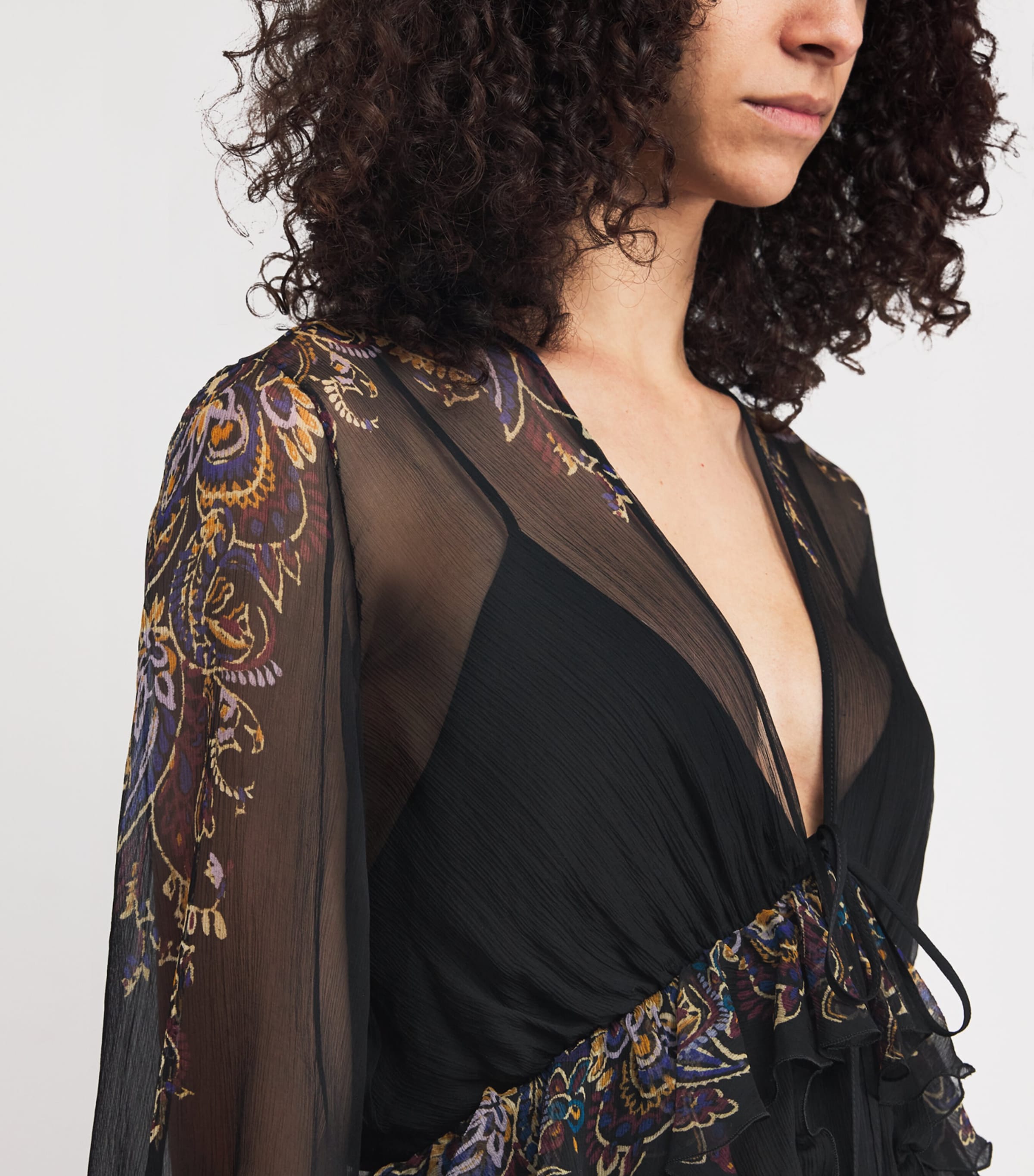 Silk Paisley Maxi Dress X0812 Image 4