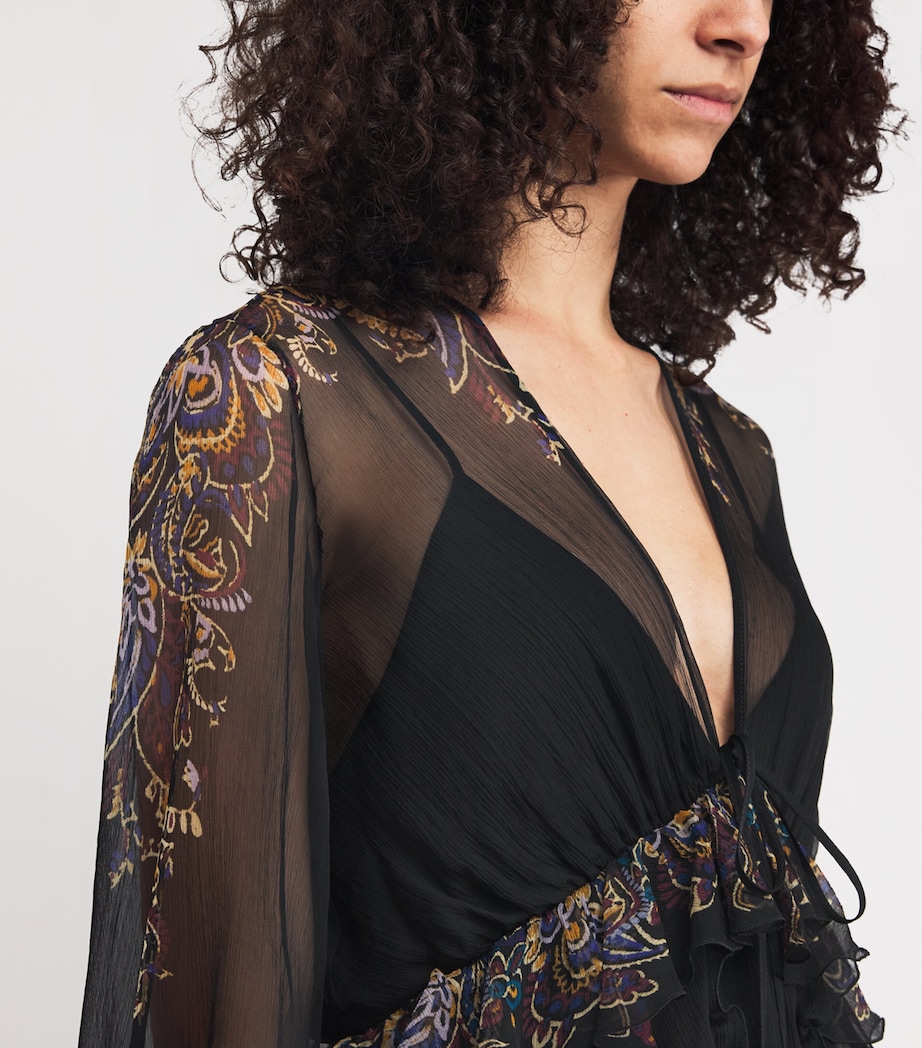 Silk Paisley Maxi Dress X0812 Image 4