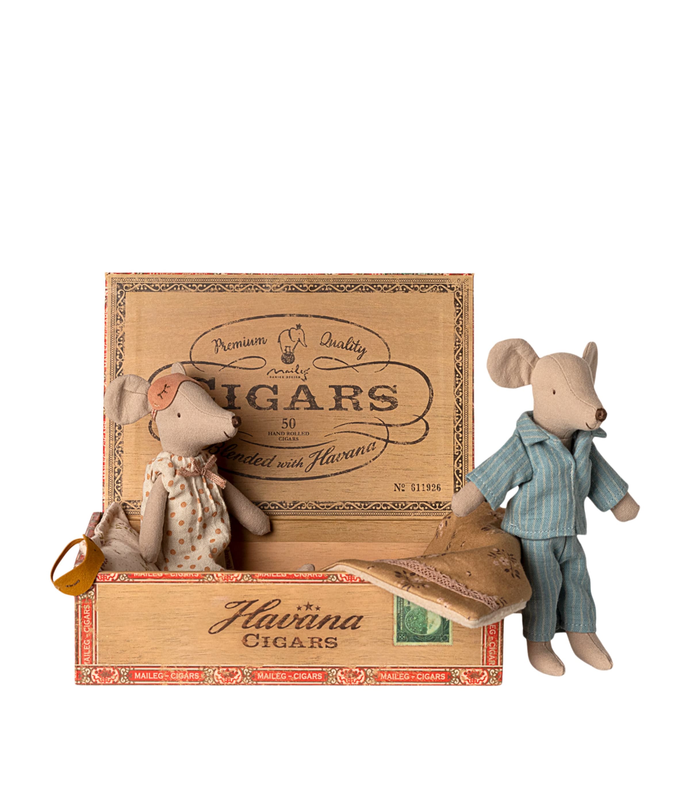 Mum and Dad Mice Bedtime Cigarbox Set (21cm) MULTI Image 2