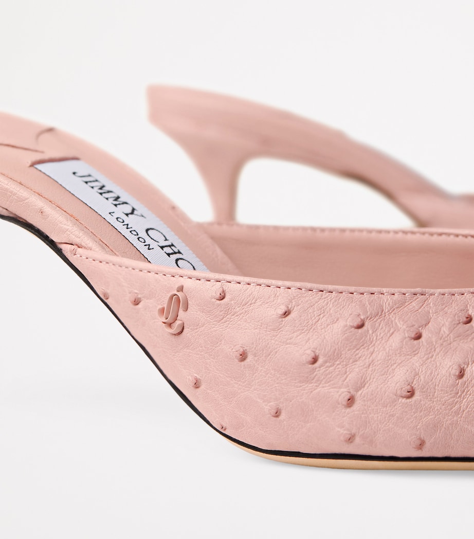 Ostrich Leather Vivi 65 Mules ROSE Image 4