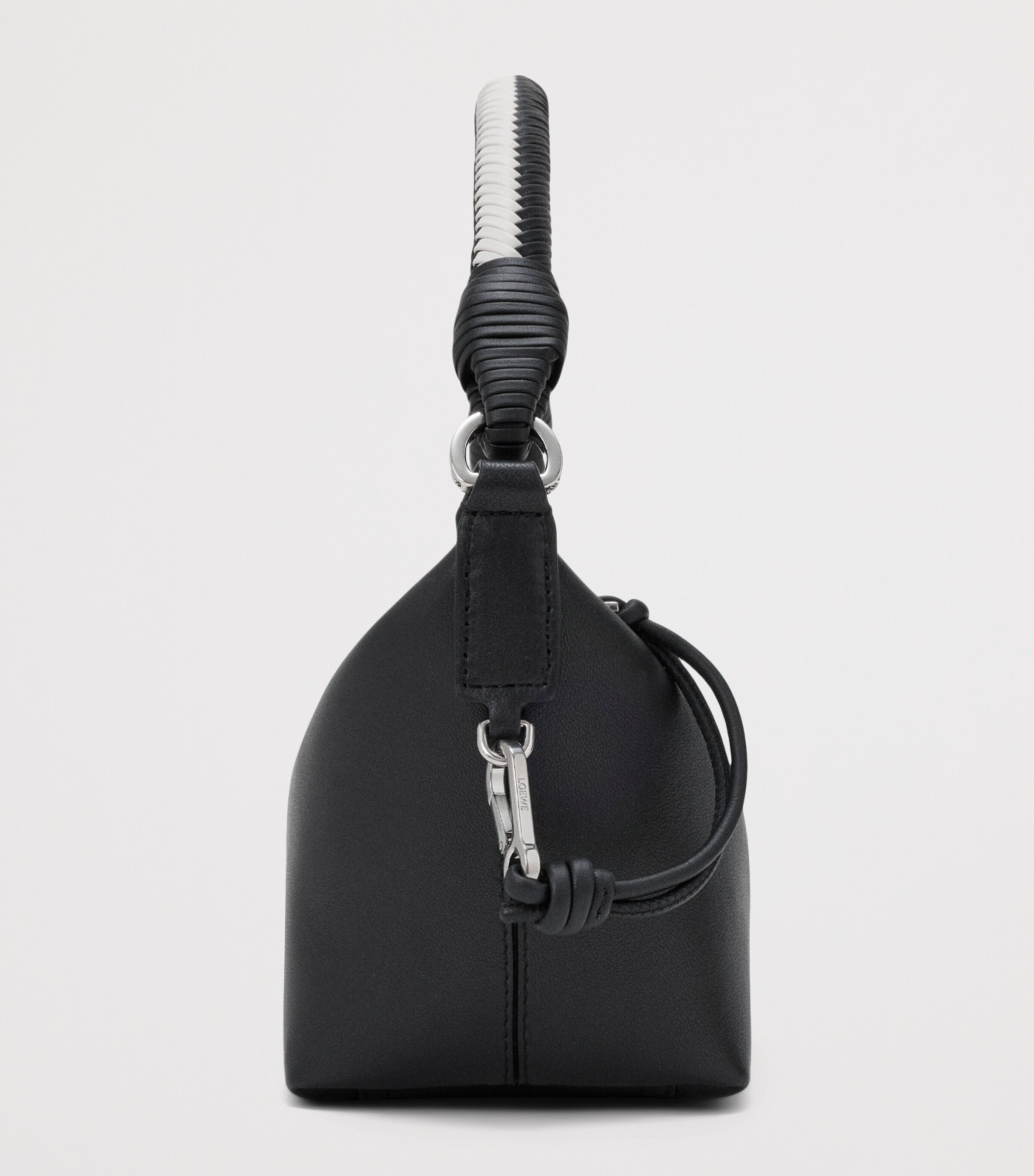 LOEWE Nappa Leather Cala Top-Handle Bag Black/soft White Image 3
