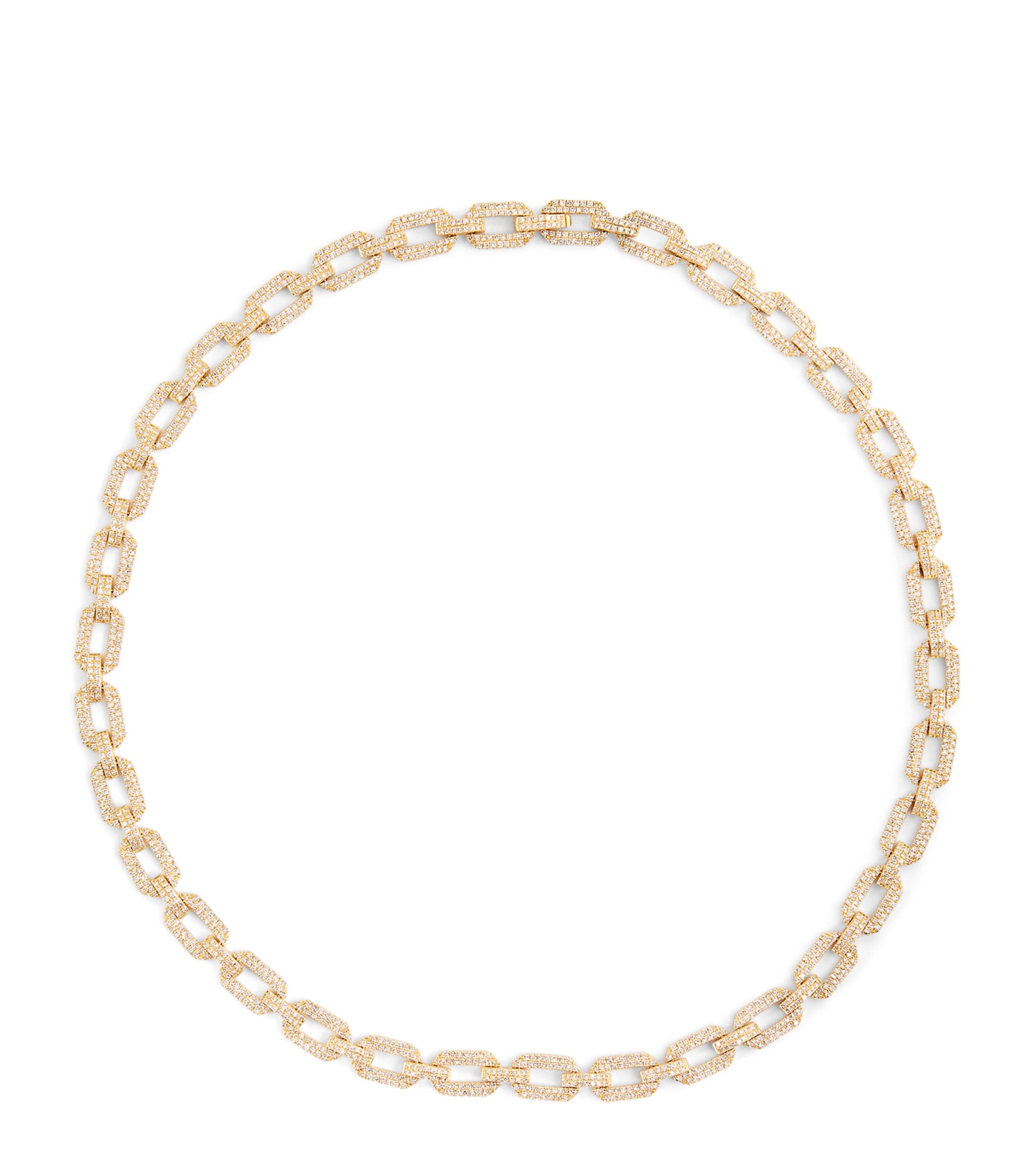 Shay Yellow Gold And Diamond Geo Link Choker In Gold