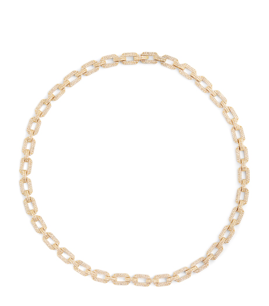 Yellow Gold and Diamond Geo Link Choker YELLOW GOLD Image 1