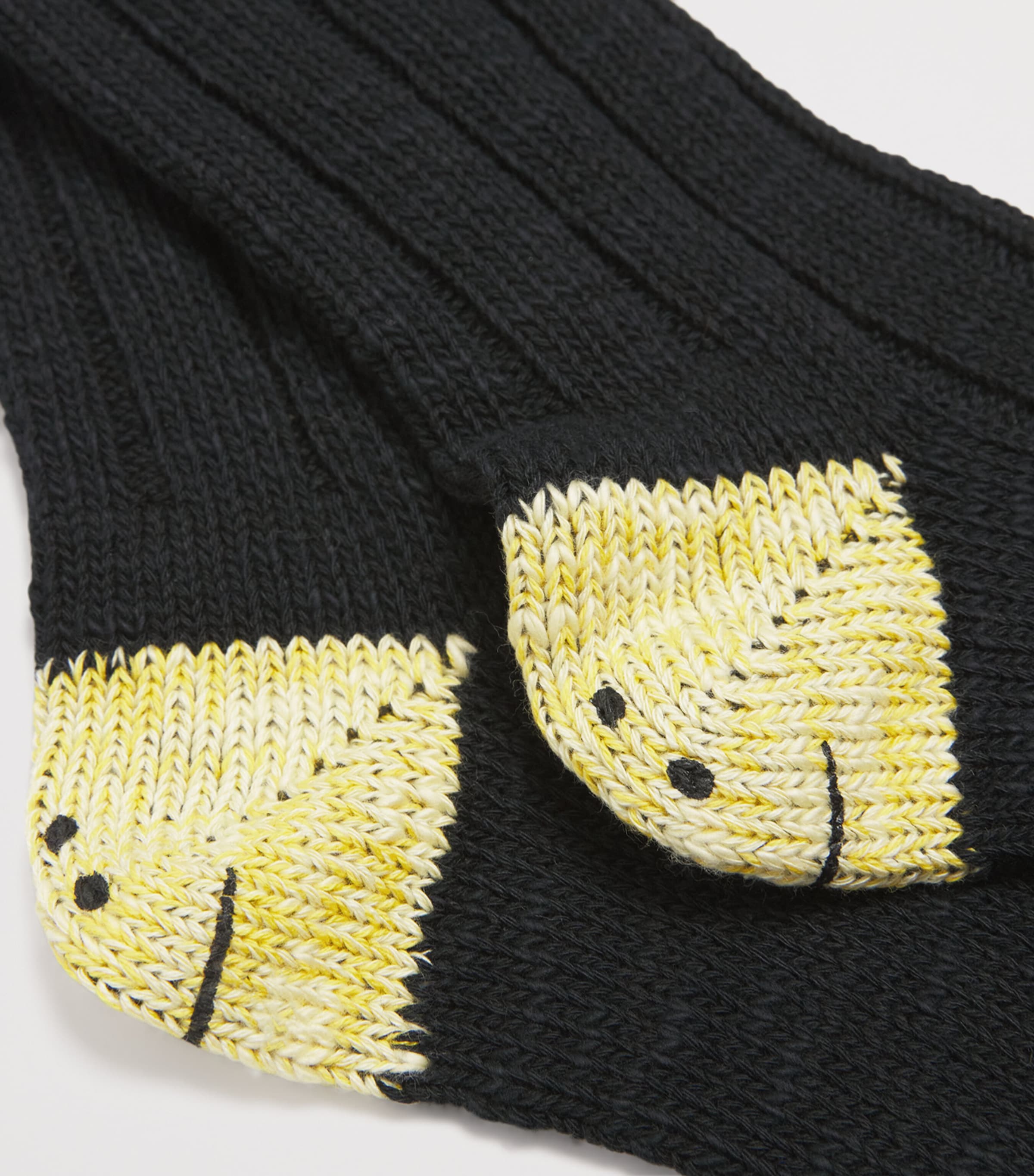 Cotton-Blend Happy Heel Socks BLACK Image 2