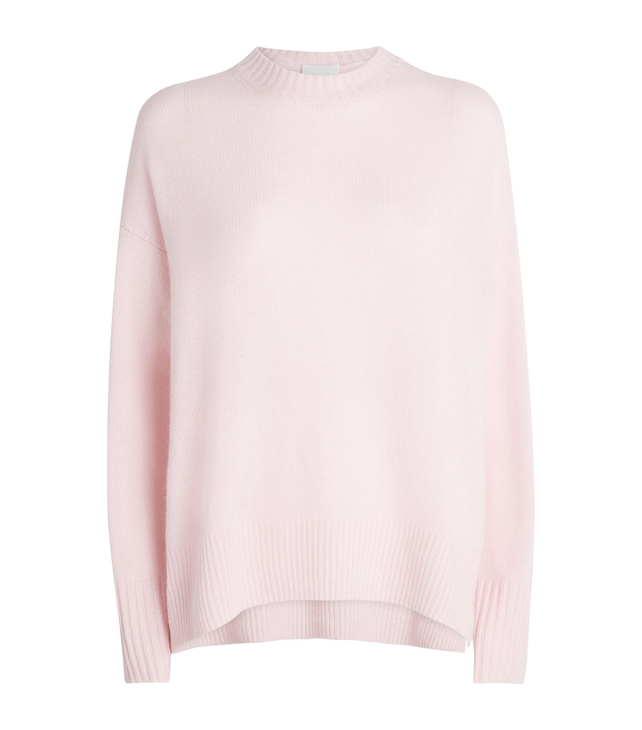 Allude Womens Cashmere Crew-Neck Sweater Pink Image 1