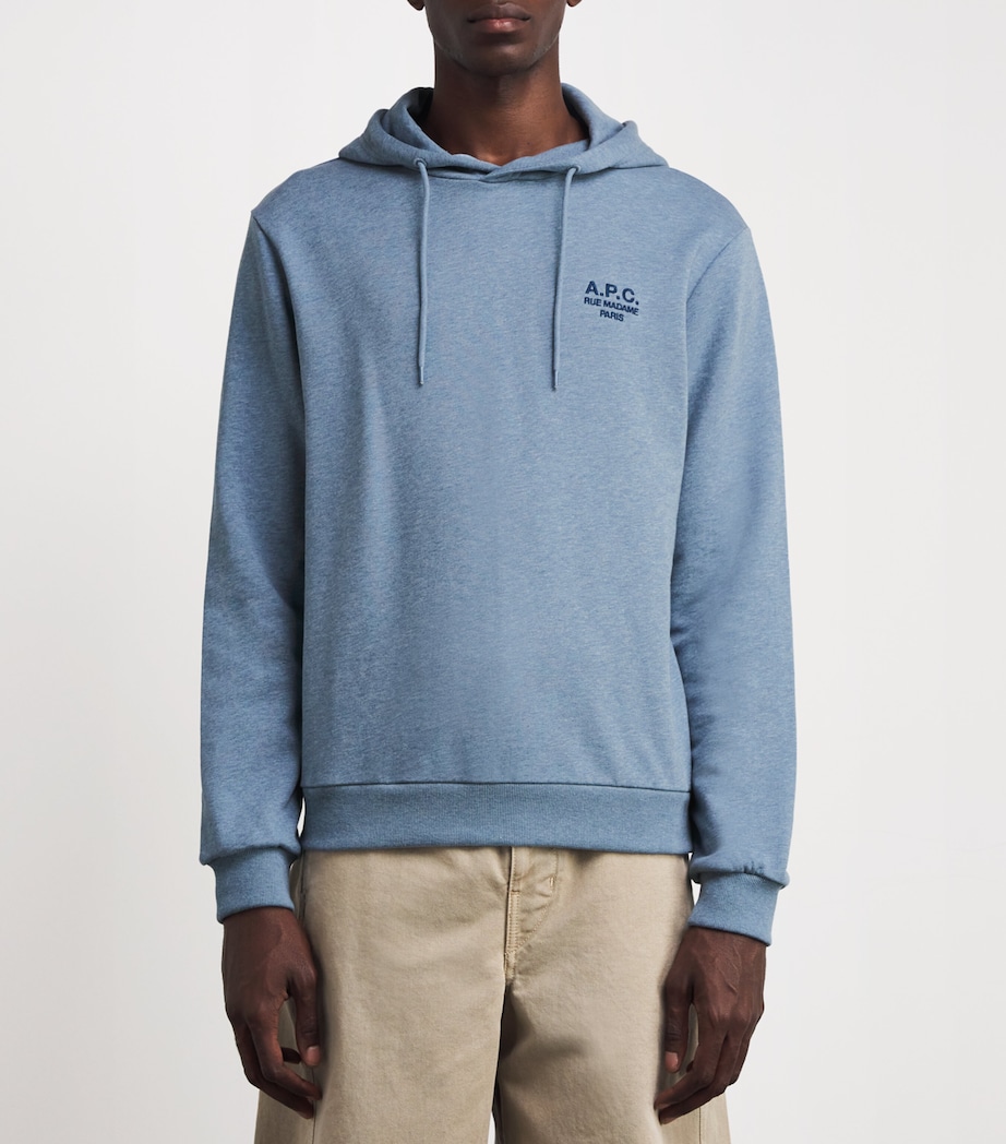 Cotton Logo Hoodie BLEU GRIS CHINE/BLEU Image 3
