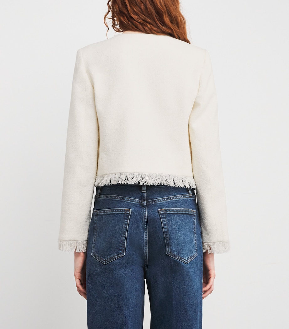 The Tweed Fringe Jacket WHITE Image 4