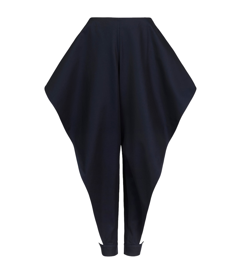 Alaïa Womens Cotton Gabardine Open-Leg Trousers Minuit Image 1