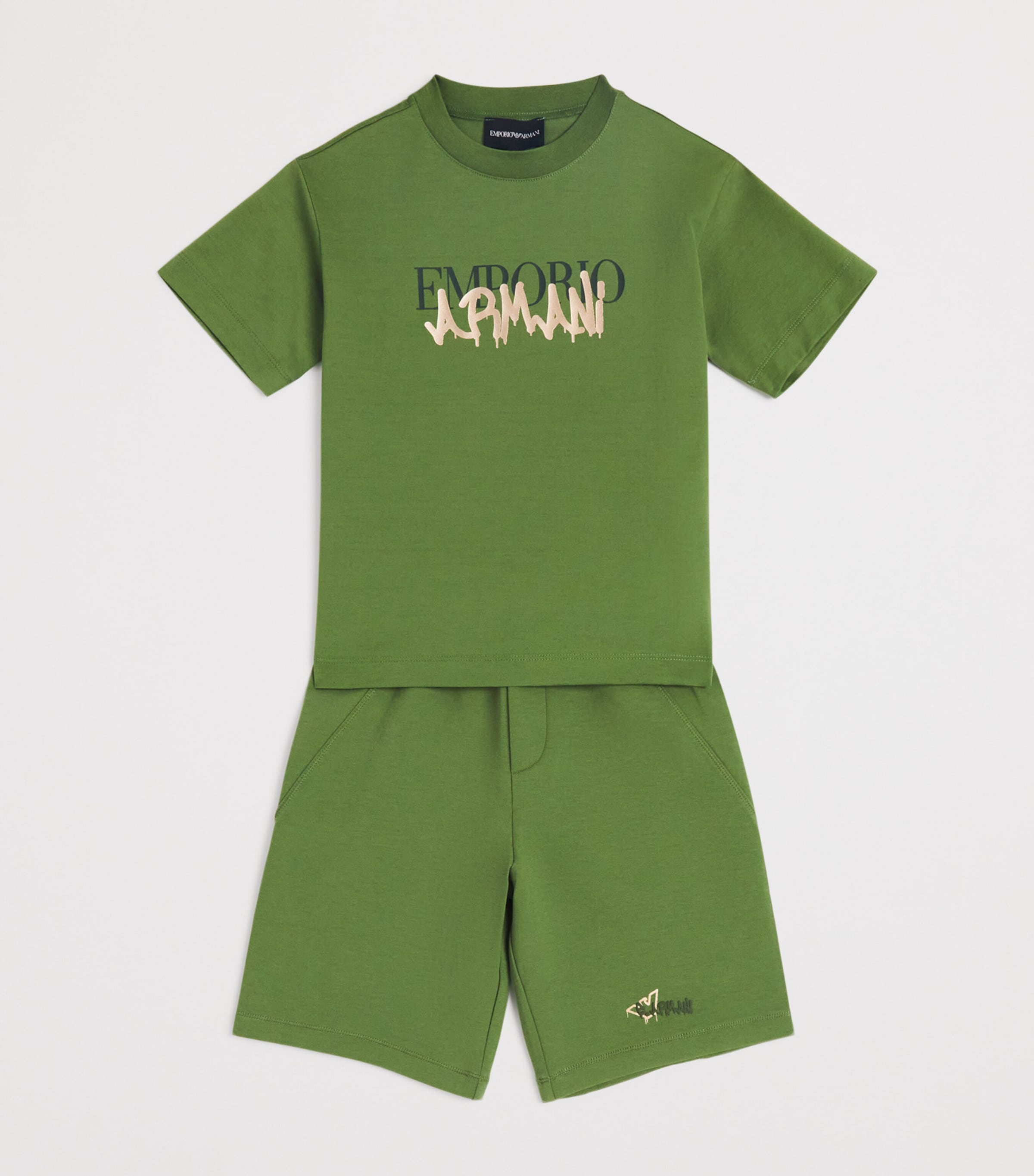 Logo Print Sweatshorts (4-16 Years) U7173VINEYARD GREEN Image 3