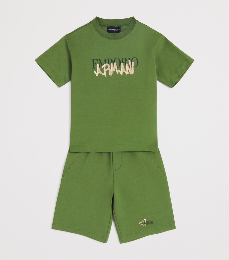 Logo Print Sweatshorts (4-16 Years) U7173VINEYARD GREEN Image 3