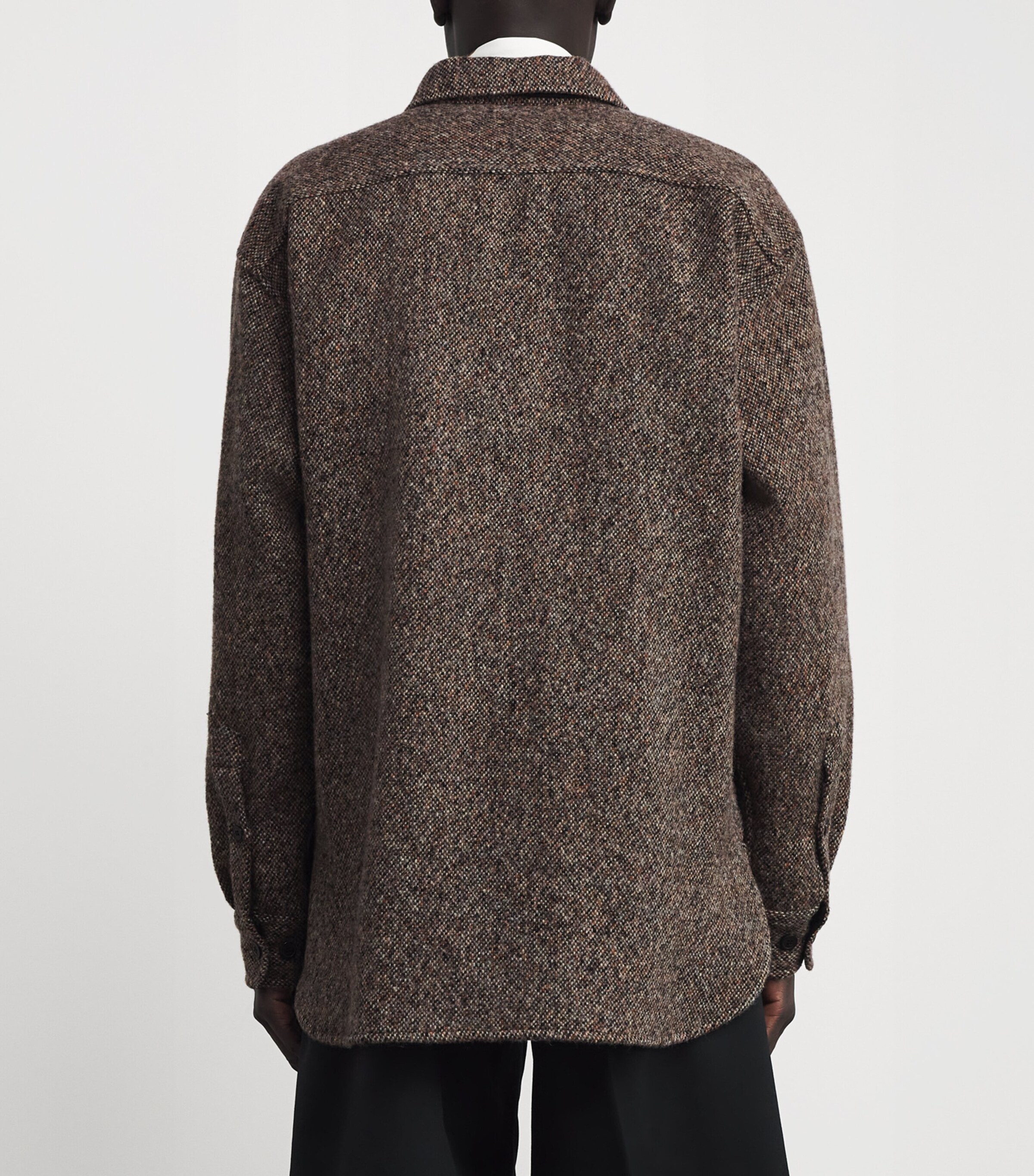 Wool-Blend Zip-Up Overshirt RUST Image 4