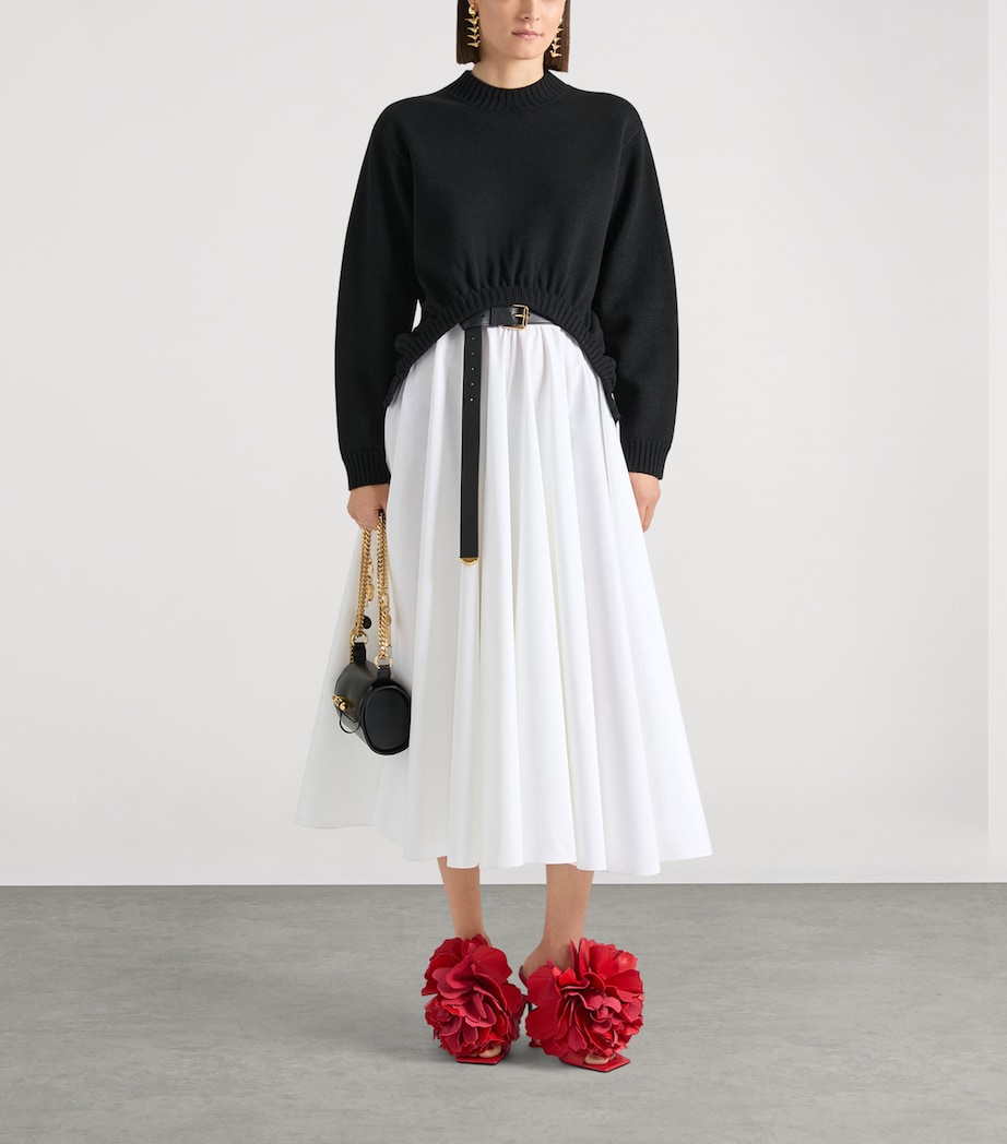 Givenchy Womens Cotton Poplin Midi Skirt White Image 4
