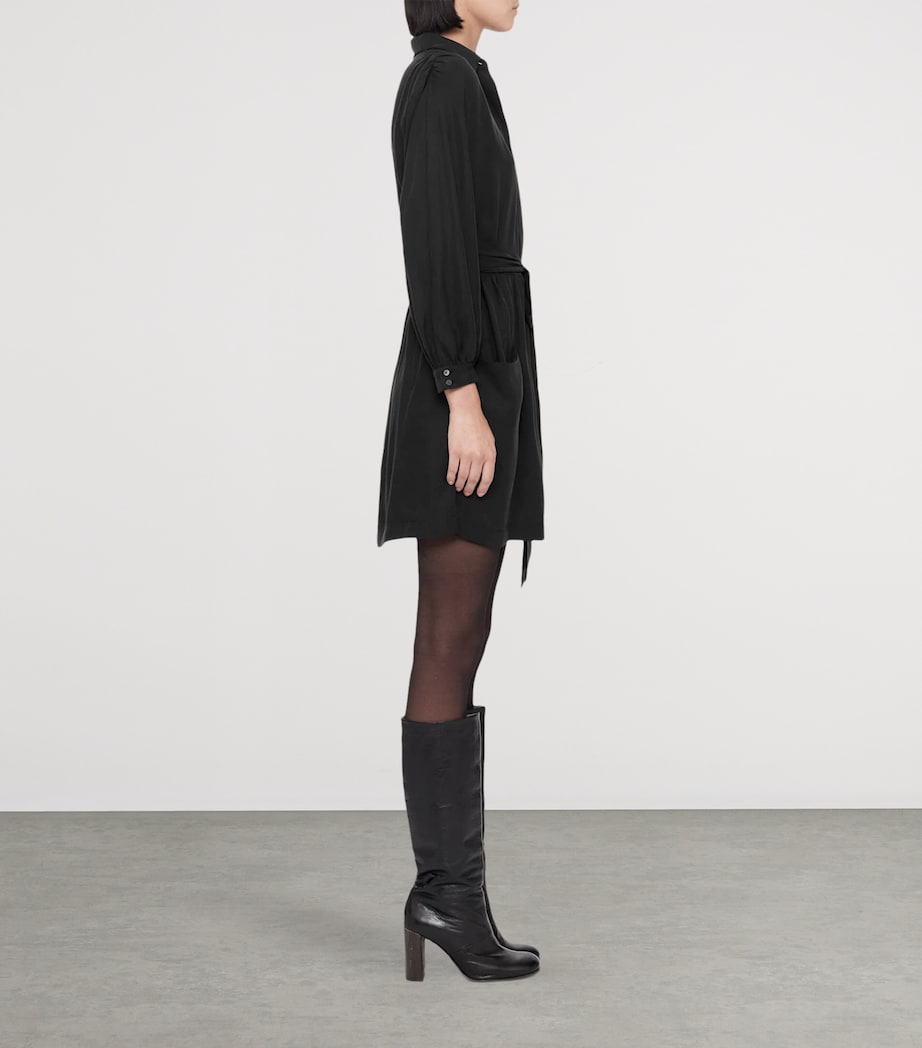 AllSaints Womens Noora Shirt Dress Washed Black Image 6
