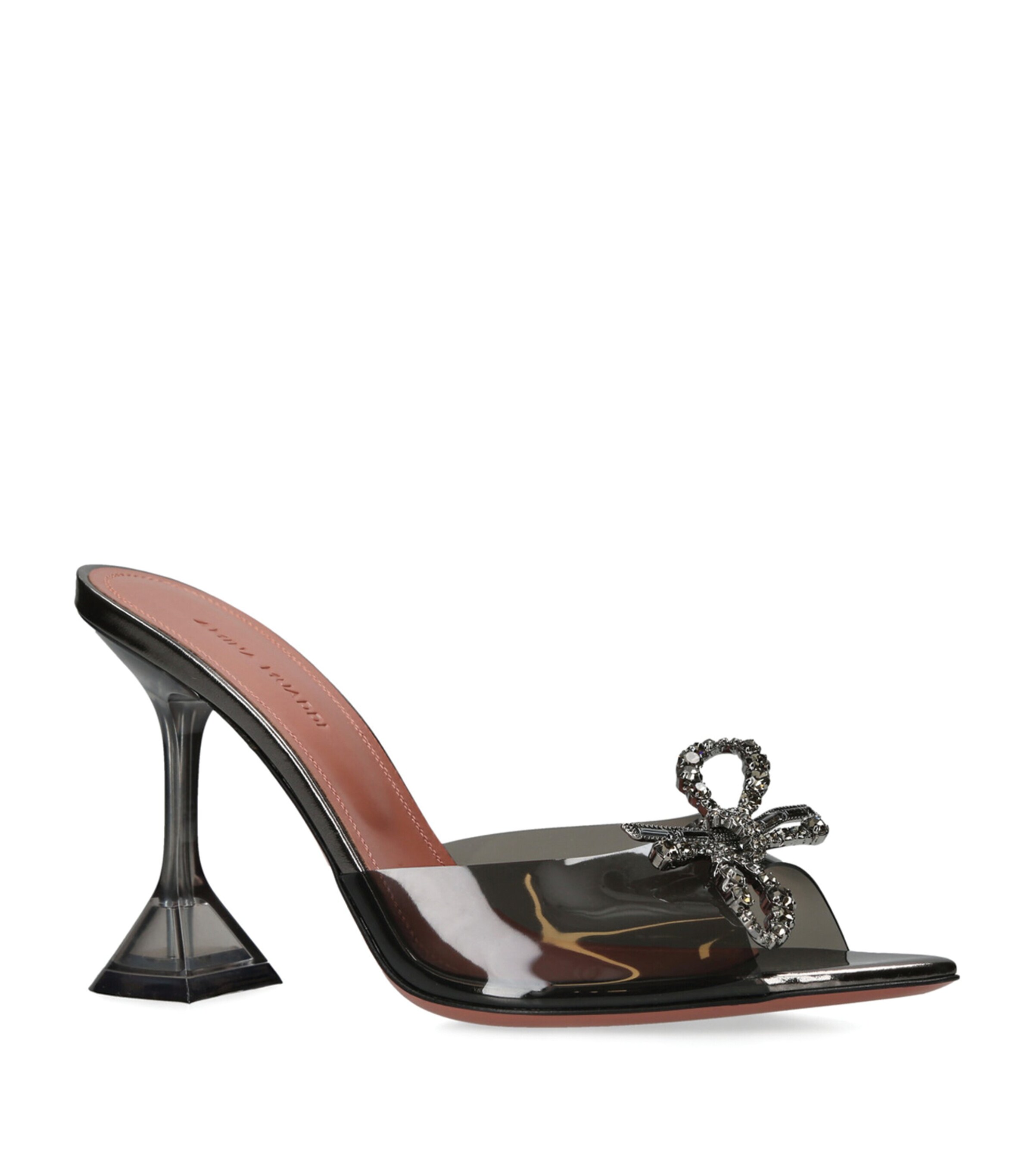 Amina Muaddi Rosie Glass Mules 95 Grey/dark Image 3