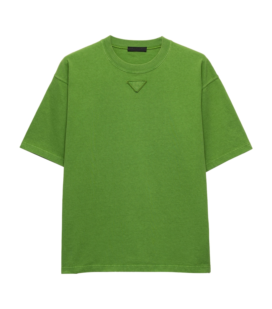 Prada Mens Cotton Fabric-Triangle T-Shirt Image 1