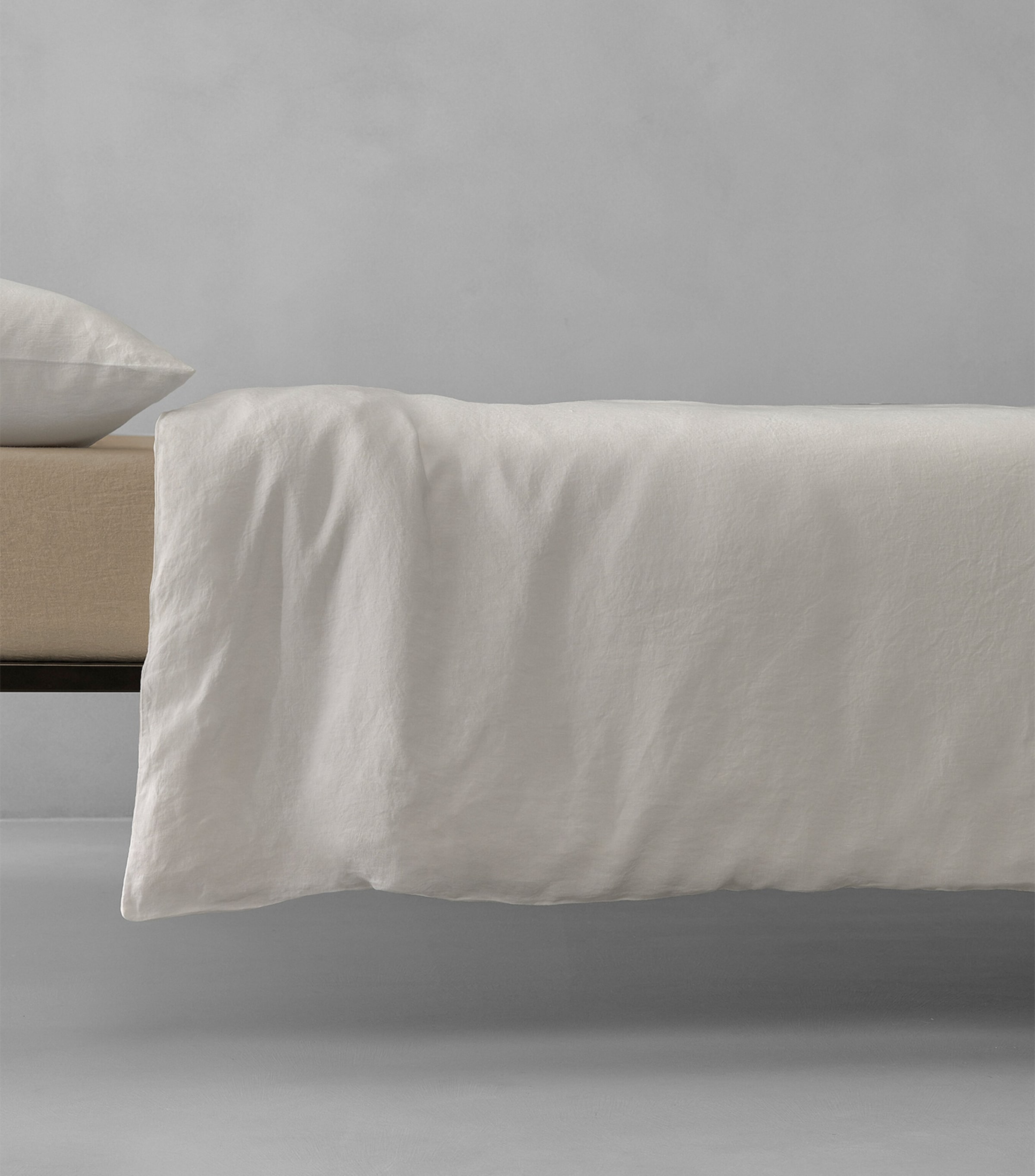 Society Limonta Linen Rem King Duvet Cover Set (230cm x 220cm) Bianco Image 1