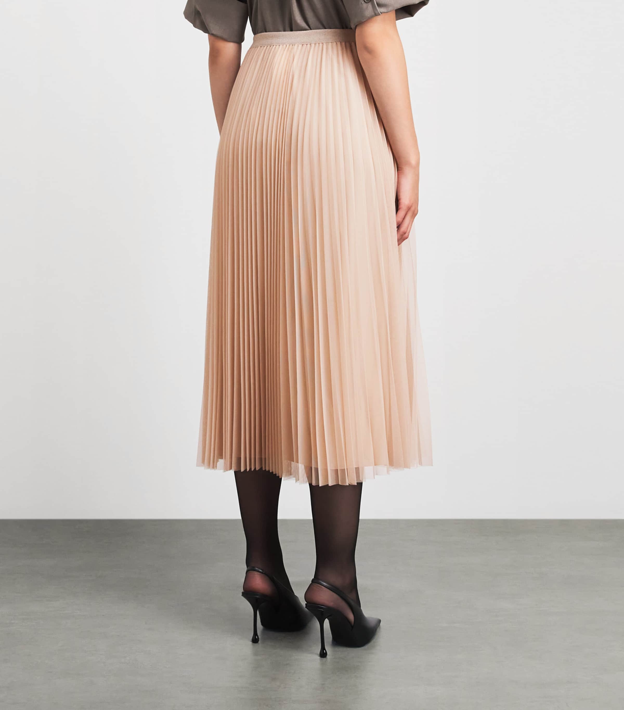 Fabiana Filippi Womens Tulle Pleated Midi Skirt Casha Image 5