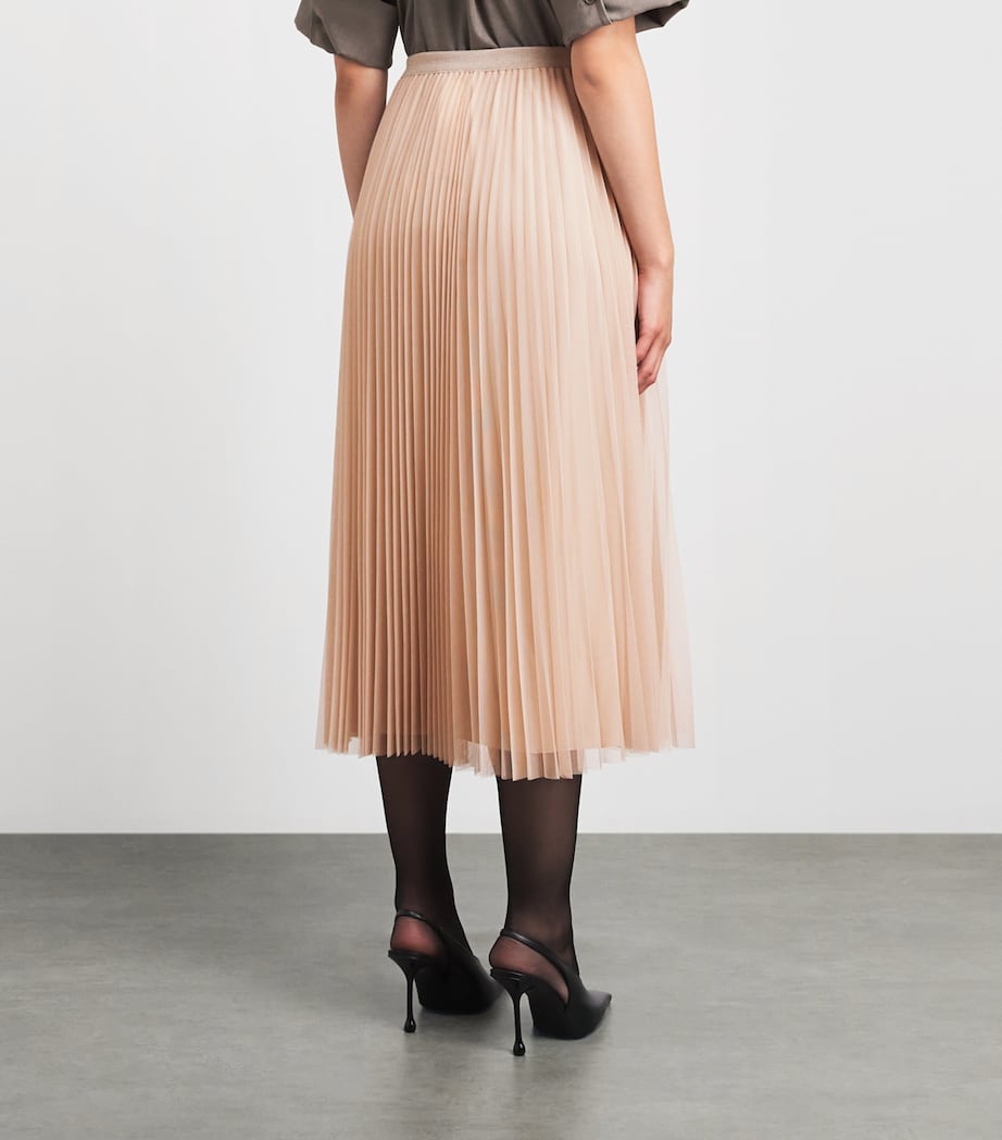 Fabiana Filippi Womens Tulle Pleated Midi Skirt Casha Image 5