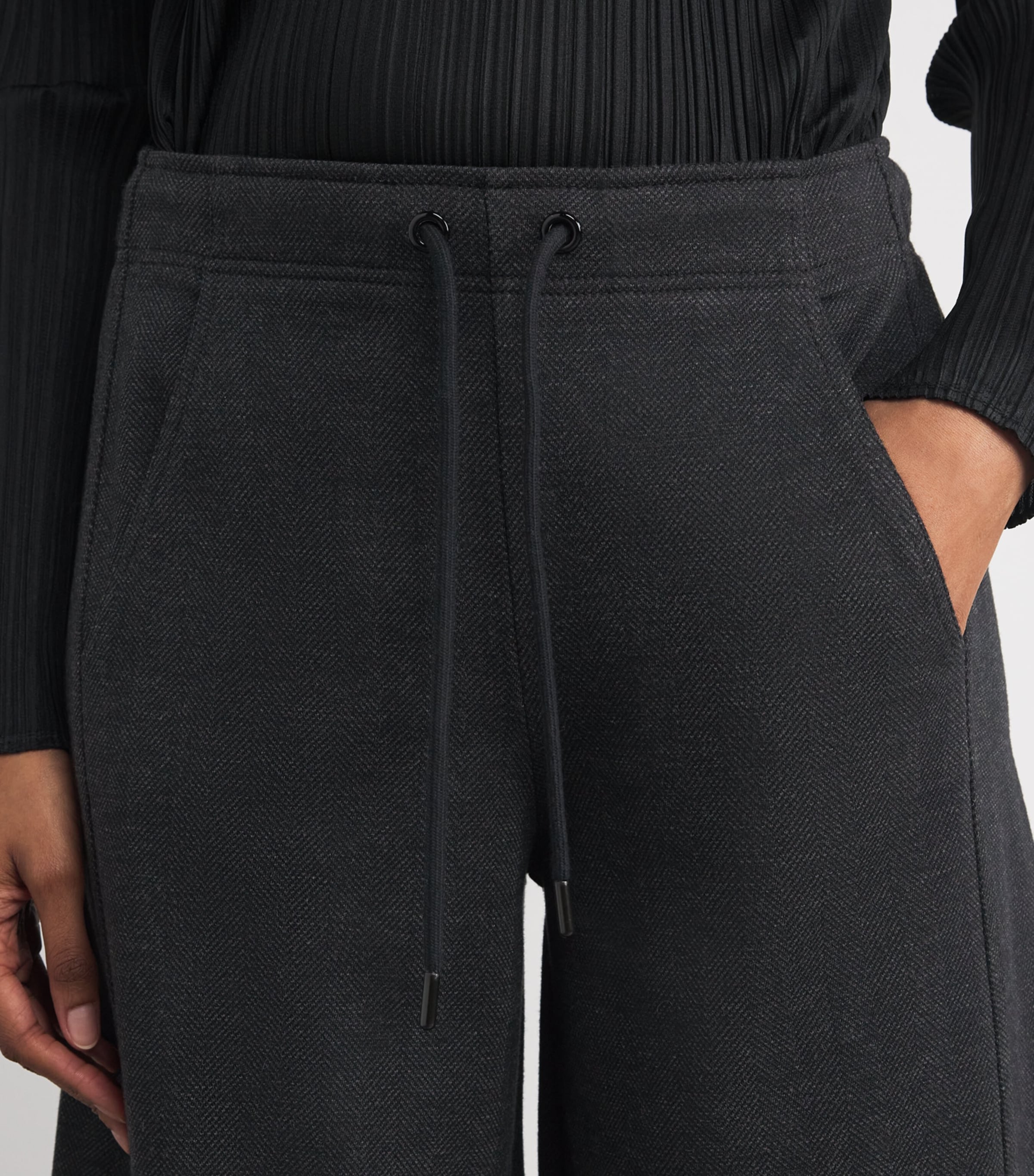 Herringbone Barrel-Leg Trousers GREY MULTI Image 6