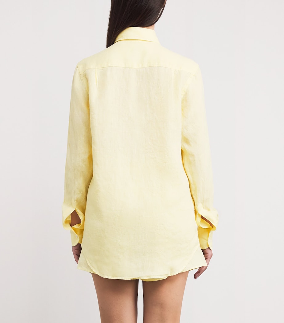 Linen The Boyfriend Shirt LEMON YELLOW Image 4
