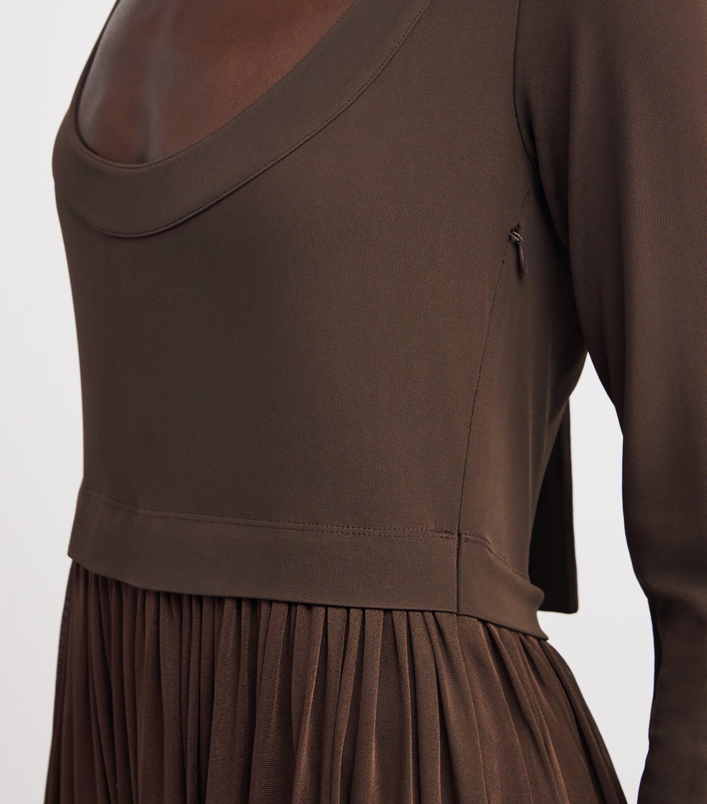 Jersey Tie-Back Maxi Dress DARK BROWN Image 6
