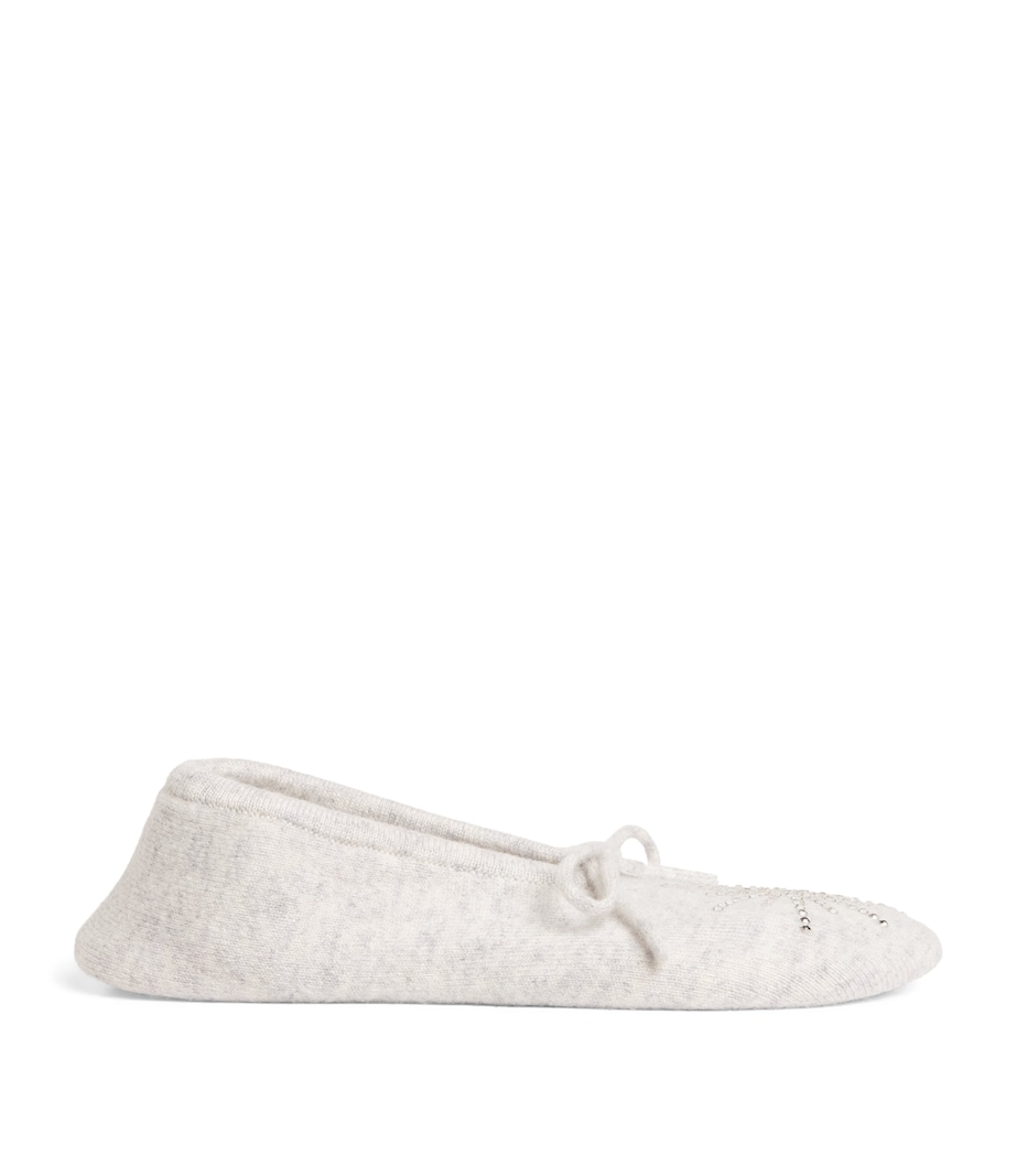 William Sharp Cashmere Crystal-Embellished Dolly Slippers Silverhaze Image 1