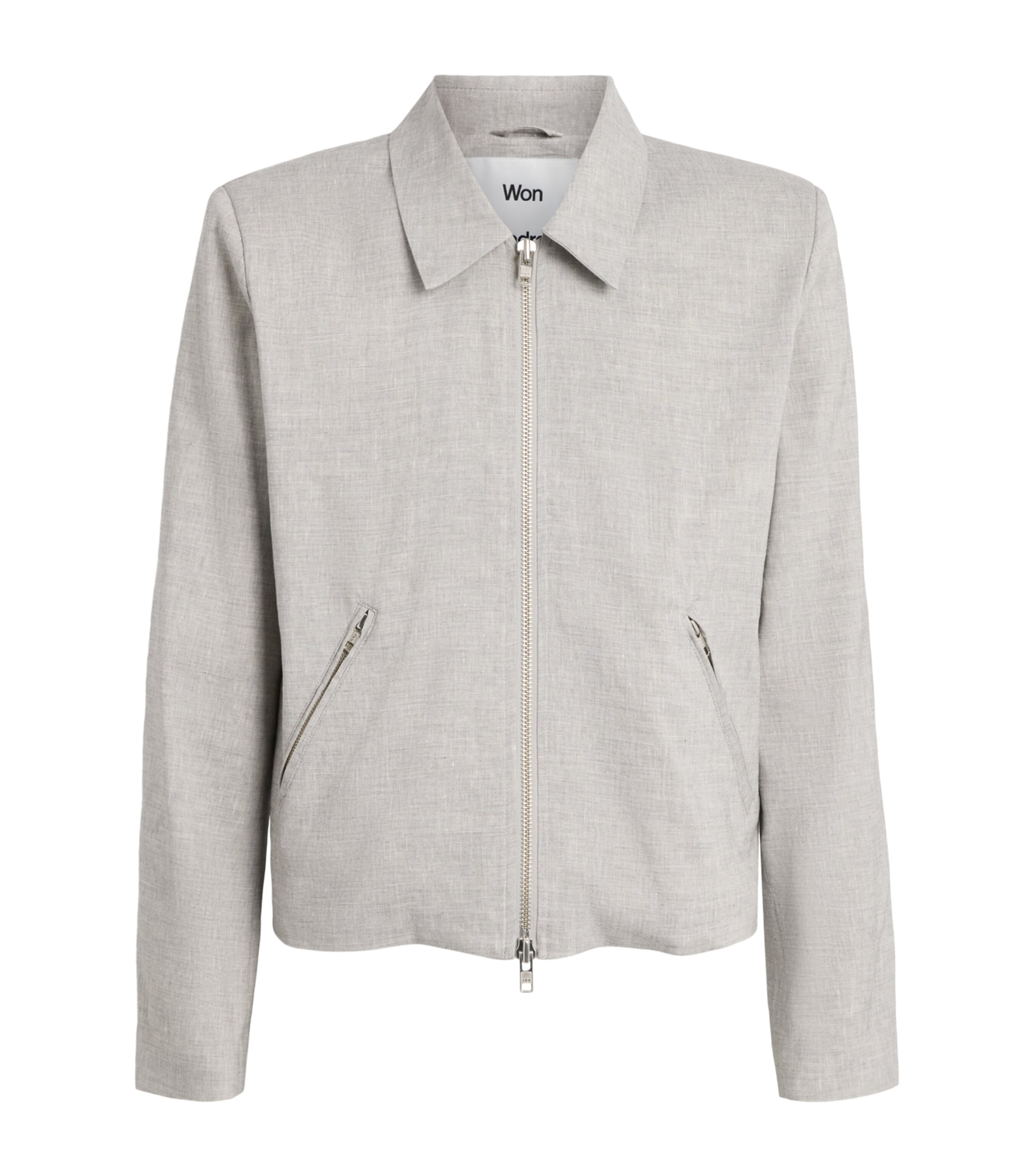 Won Hundred Mens Dutton Boxy Jacket Light Grey Melange Image 1