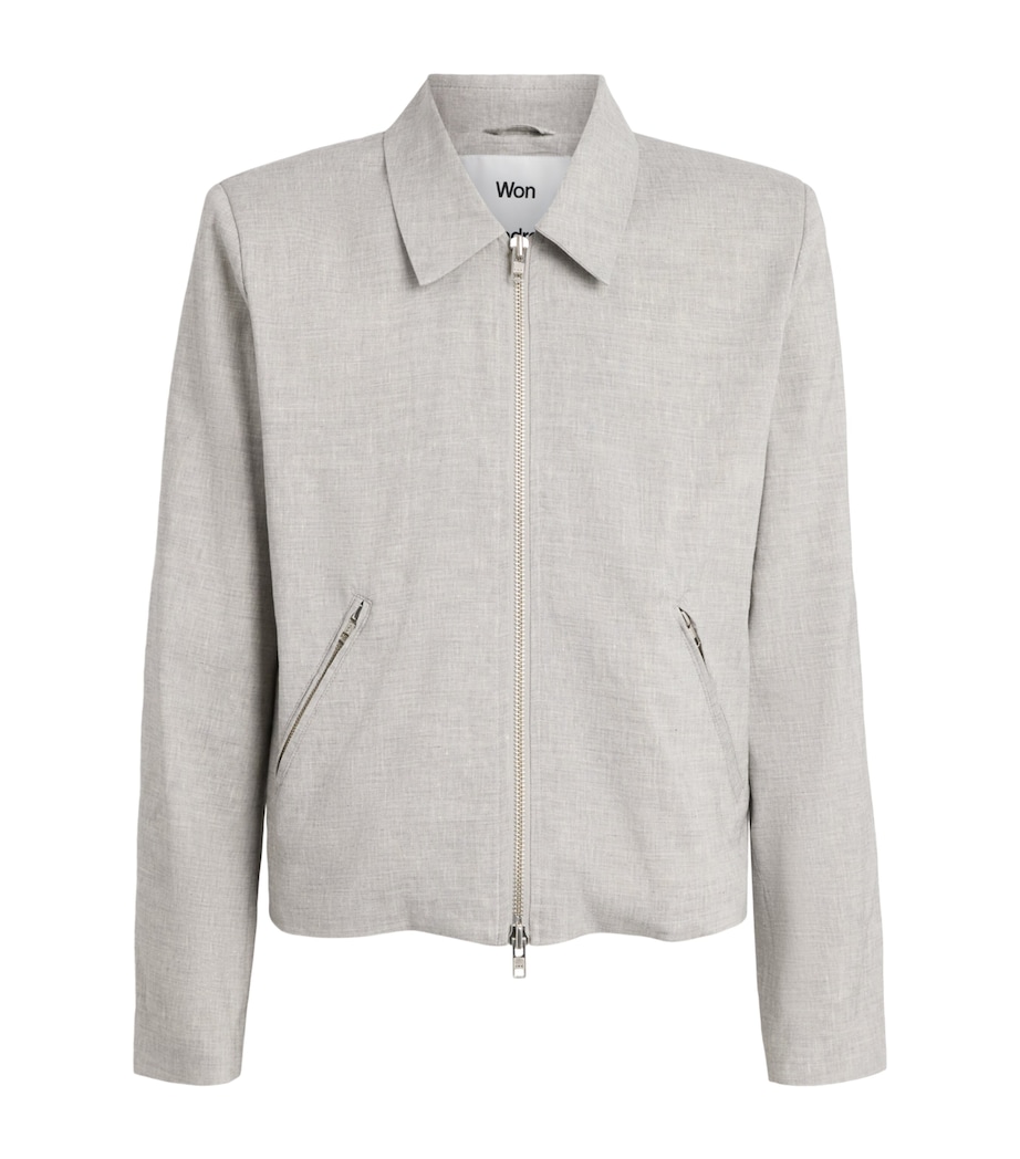 Won Hundred Mens Dutton Boxy Jacket Light Grey Melange Image 1