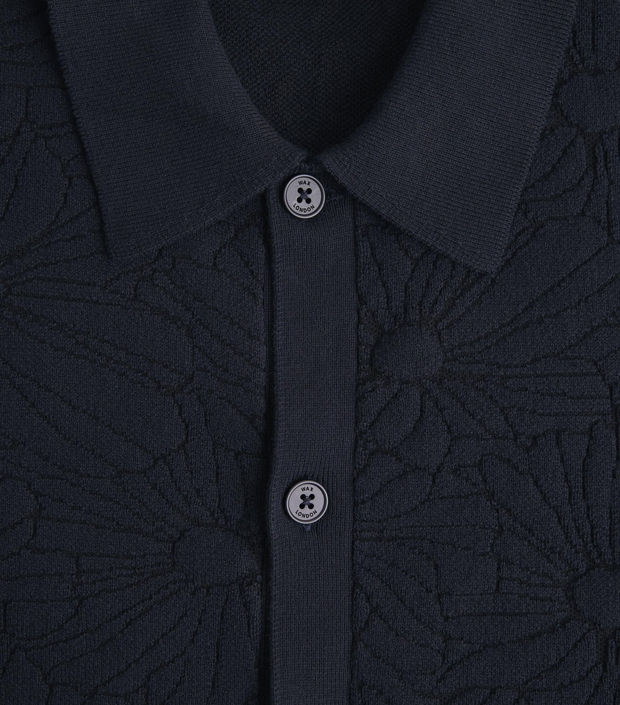 Wax London Mens Cotton-Blend Tellaro Shirt Navy / Black Image 6