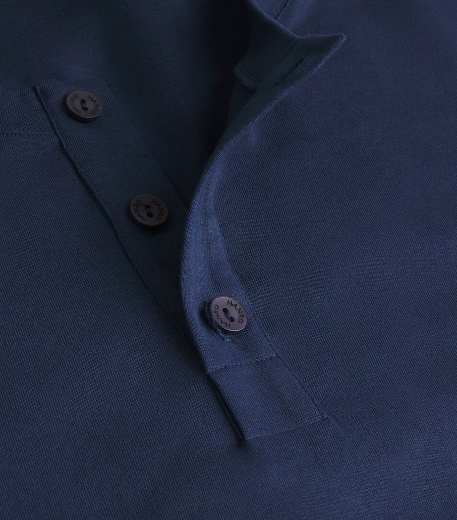 Cotton Night & Day Living Henley Shirt 1610 DEEP NAVY Image 5