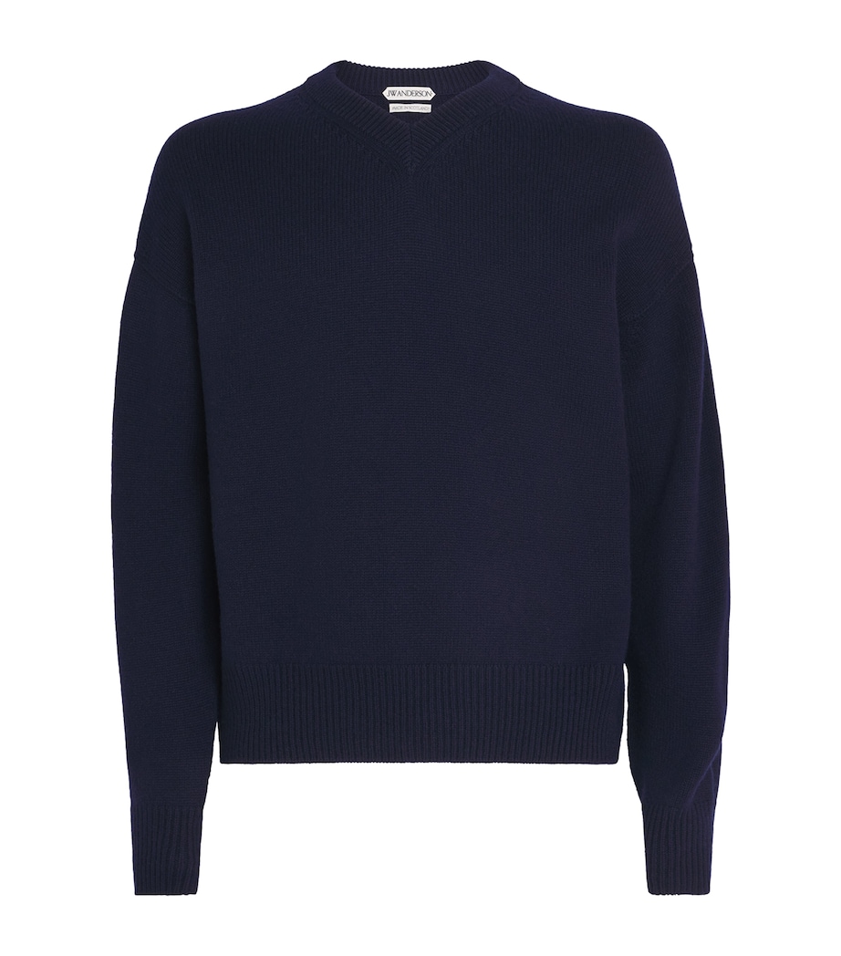 Cashmere V-Neck Sweater NAVY 888 Image 1