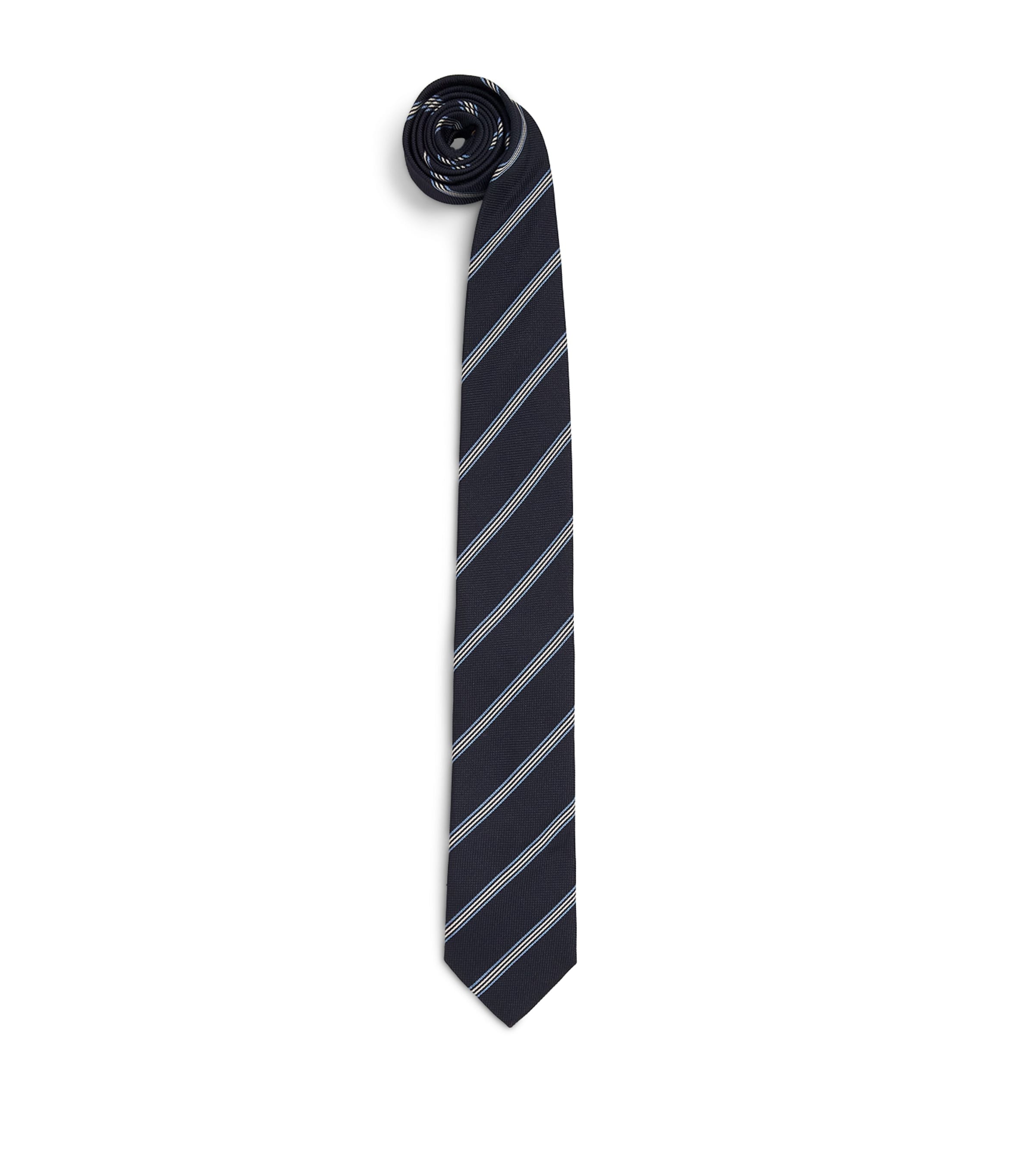 Eton Silk Stripe Tie Navy Blue Image 1