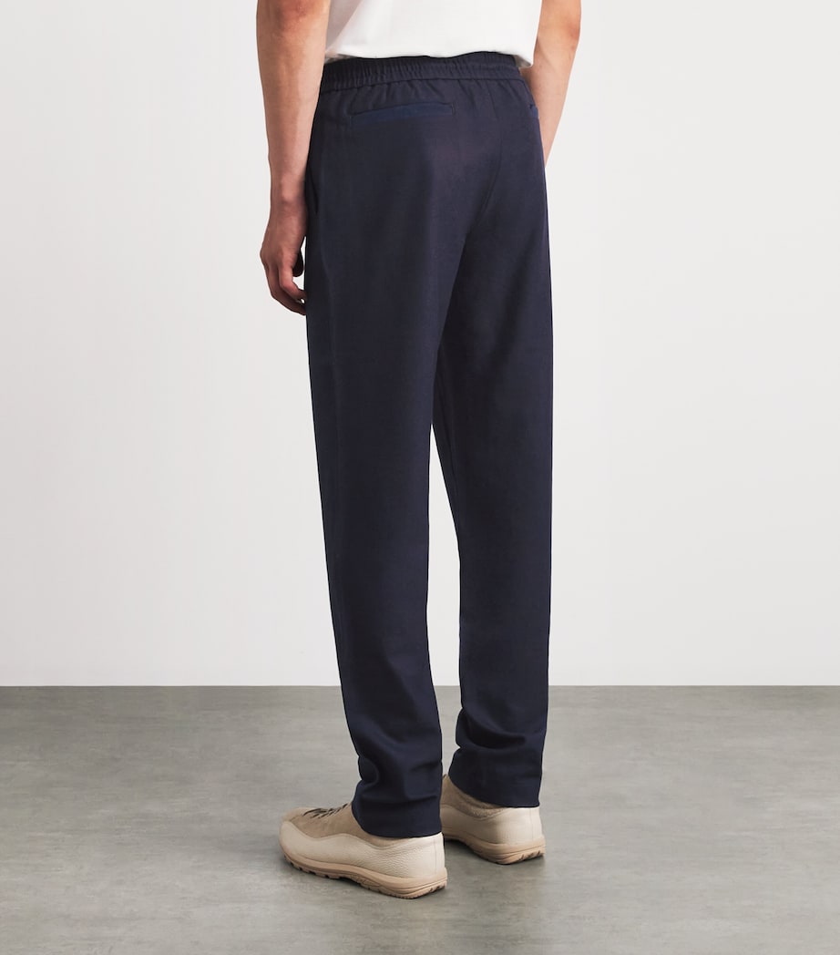 Sease Mens Stretch-Virgin Wool Mindset Drawstring Trousers Navy Blue Image 5