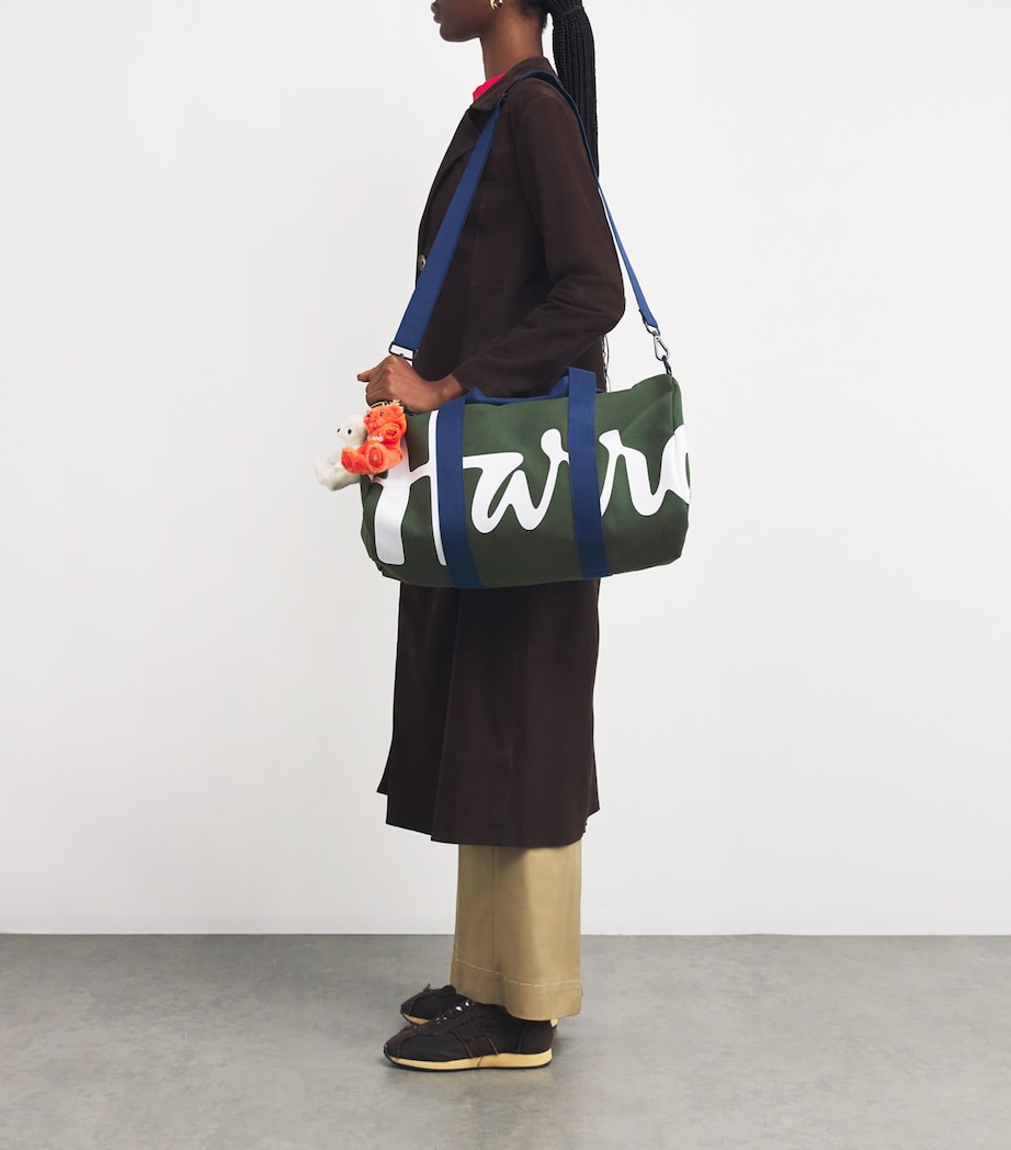 Cotton Logo Barrel Bag DARK GREEN Image 2