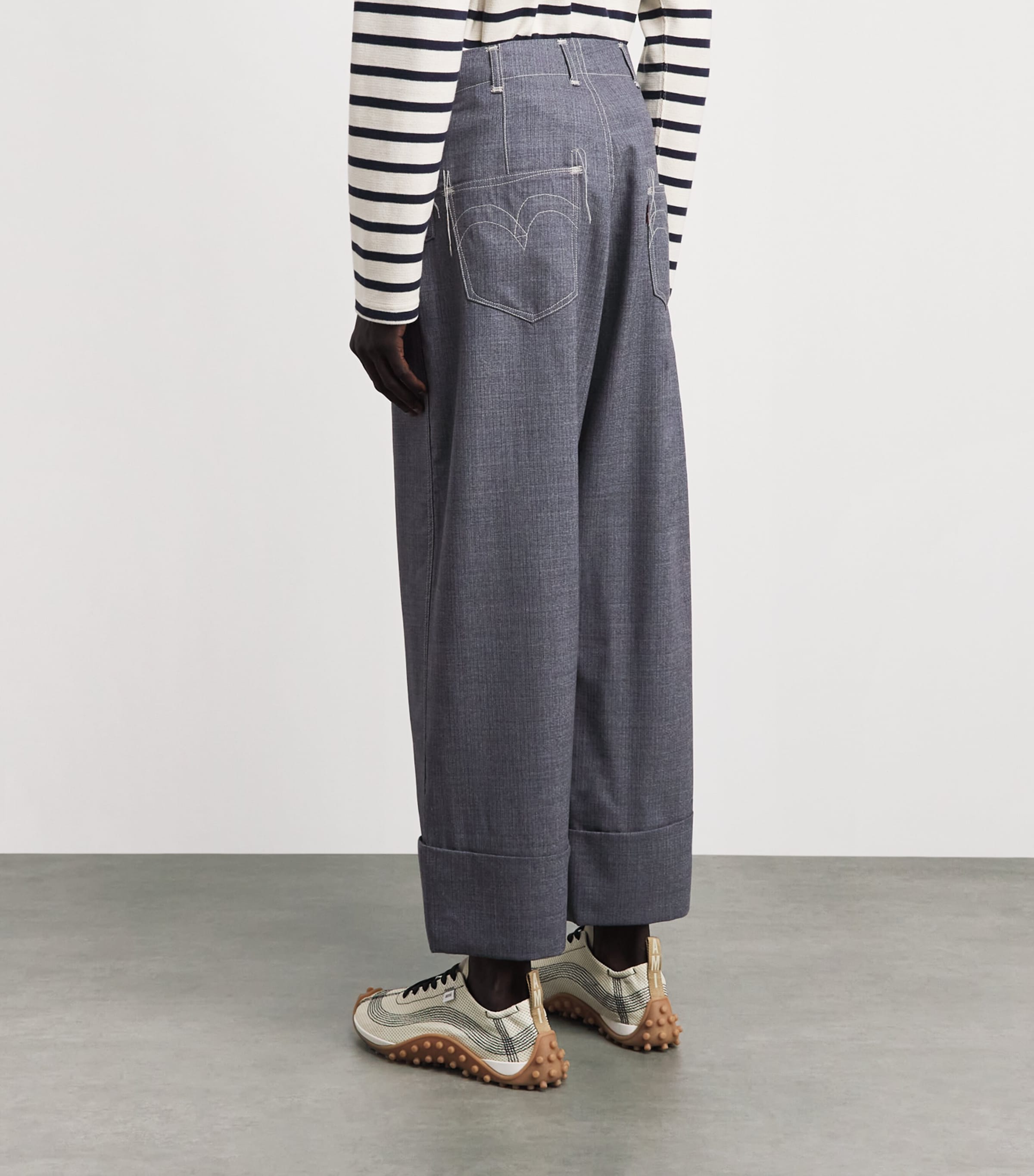 Junya Watanabe MAN Mens x Levis's Wool Cuffed Trousers Blue Gray Image 5