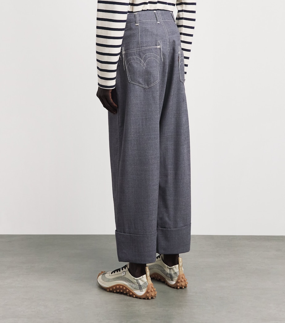 Junya Watanabe MAN Mens x Levis's Wool Cuffed Trousers Blue Gray Image 5