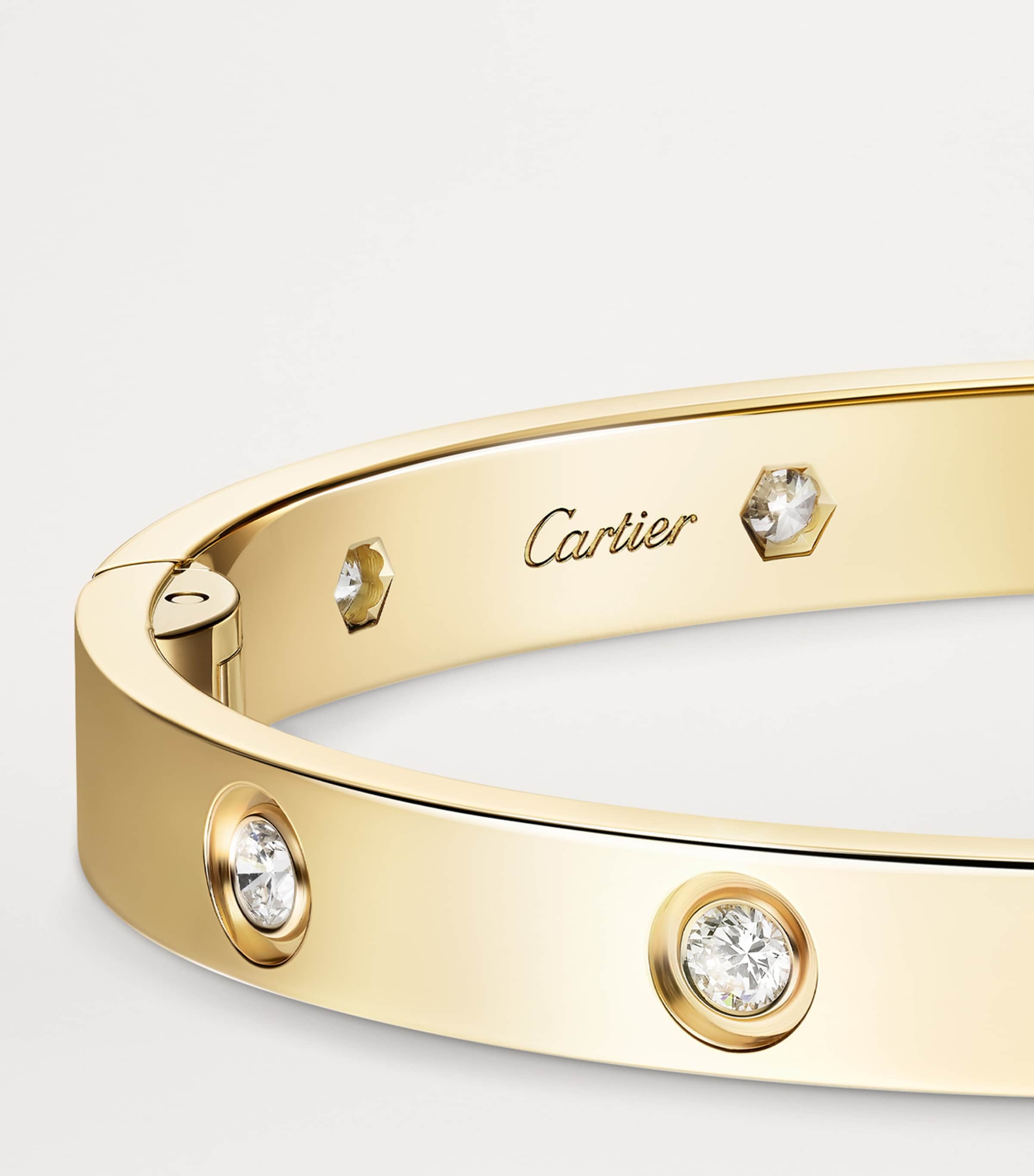 Yellow Gold and Diamond LOVE Bracelet YELLOW GOLD Image 6