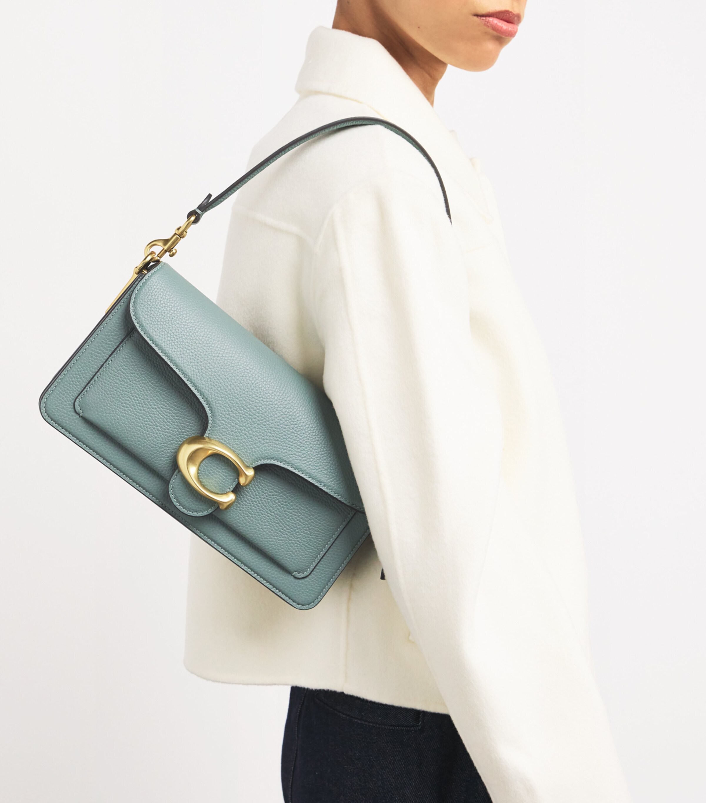 Coach Green Pebbled Leather Tabby 26 Shoulder Bag | Harrods US