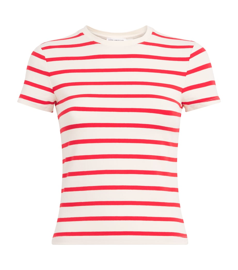 Super-Stretch Baby T-Shirt ECRU & CHILI STRIPE Image 1